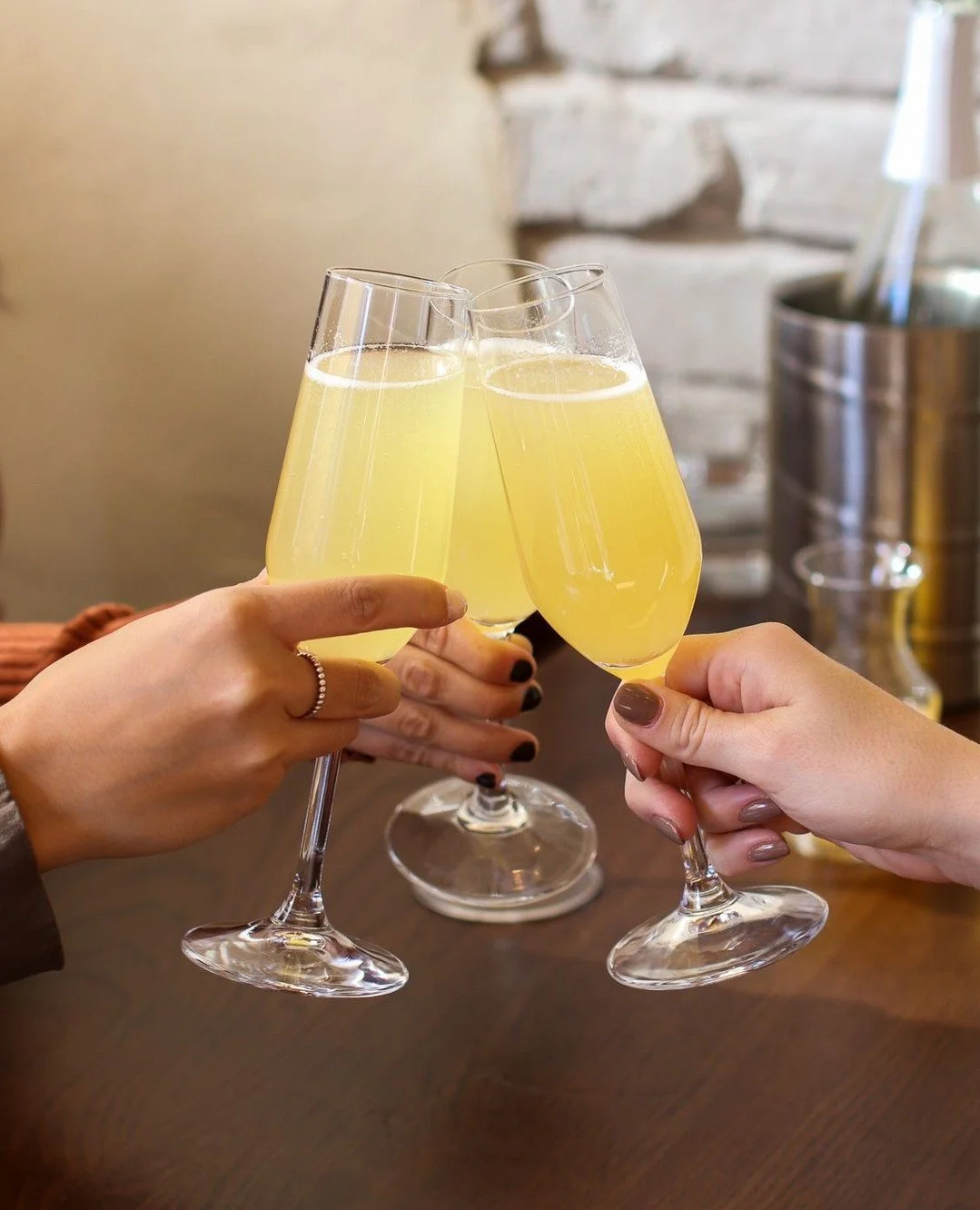 Cheers to the weekend. 🥂☀️ Celebrate with $30 bottomless mimosas and brunch favorites on the patio.