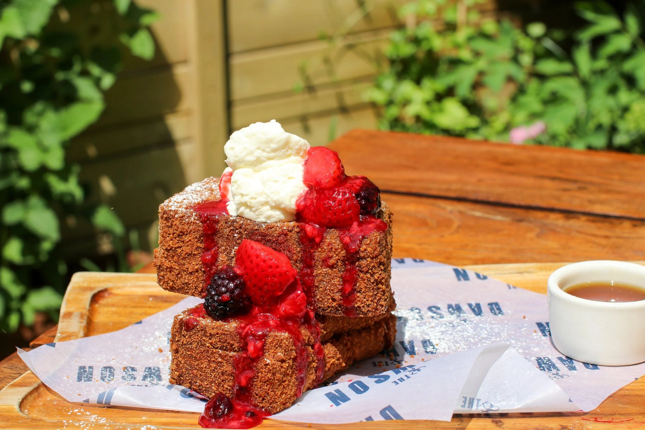 french toast on the patio