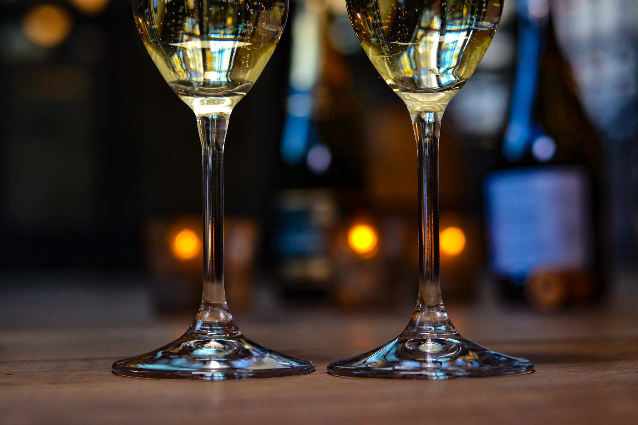 two glasses of champagne