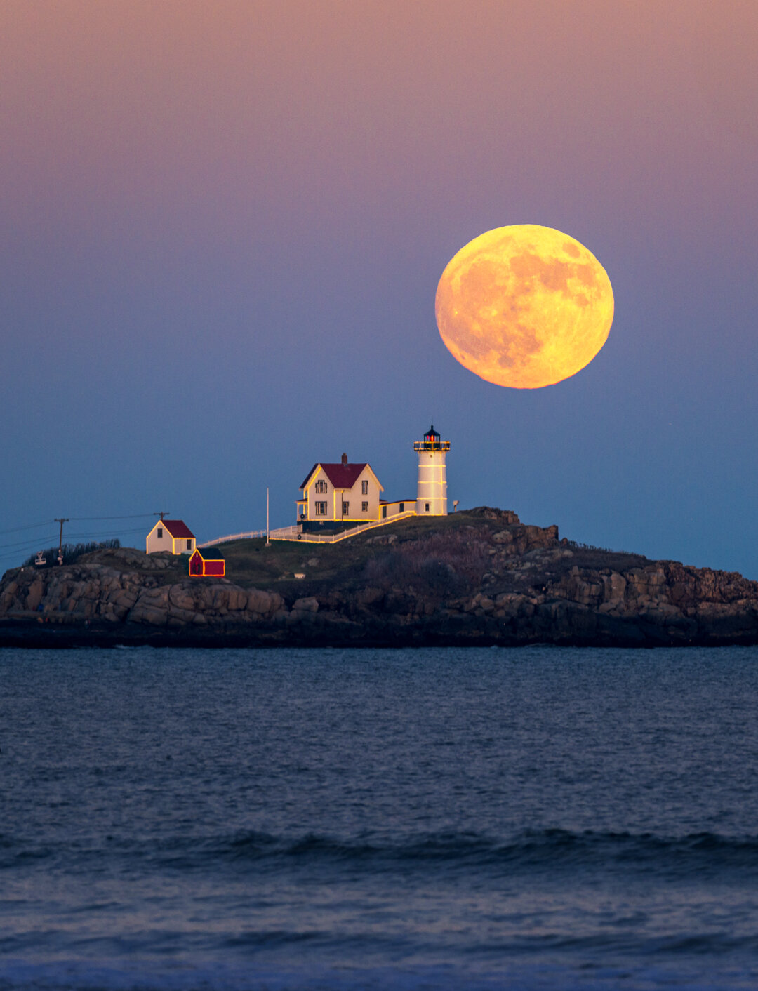 Full Moon over Nubble Light