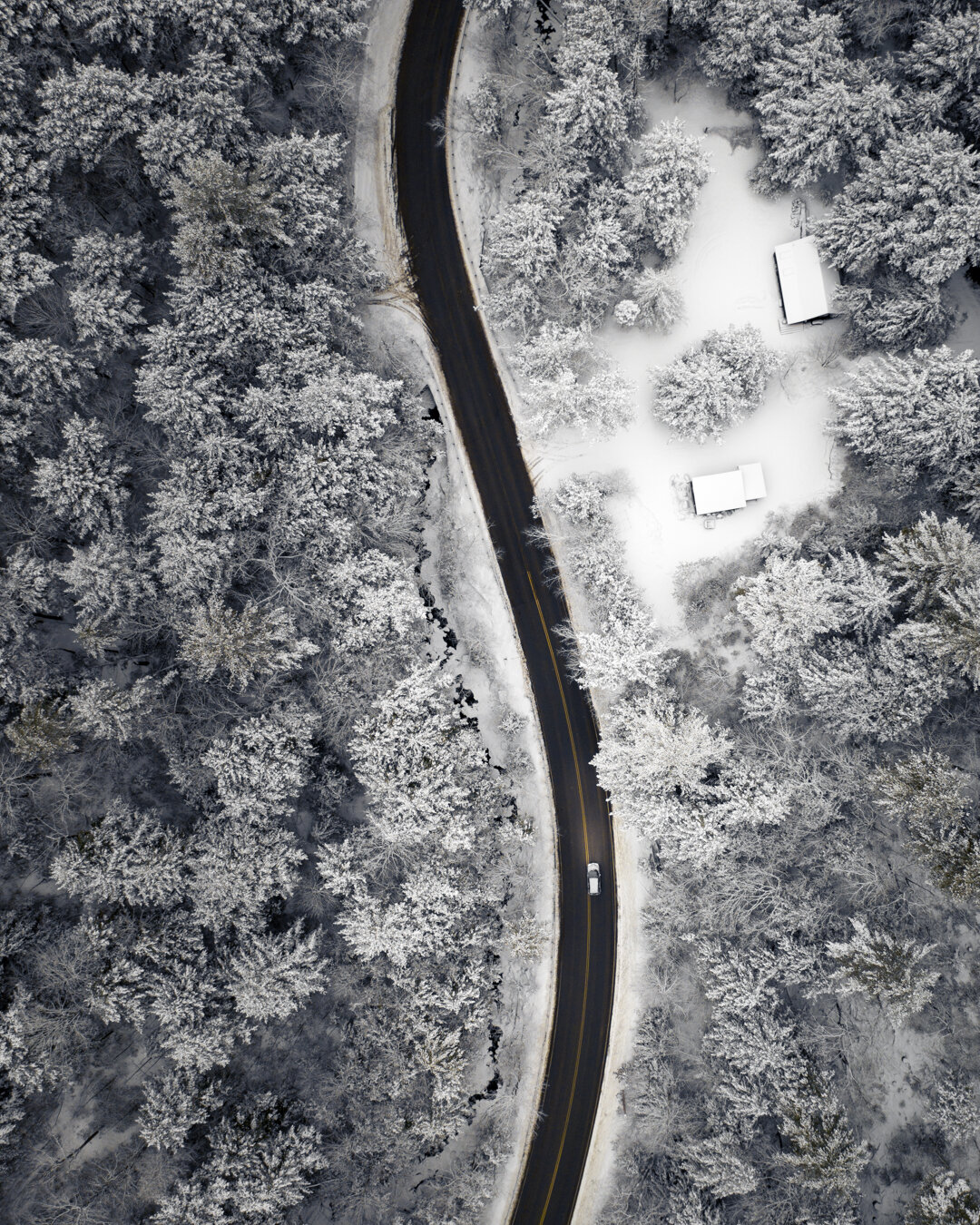 Snow covered curves - Shutesbury, MA