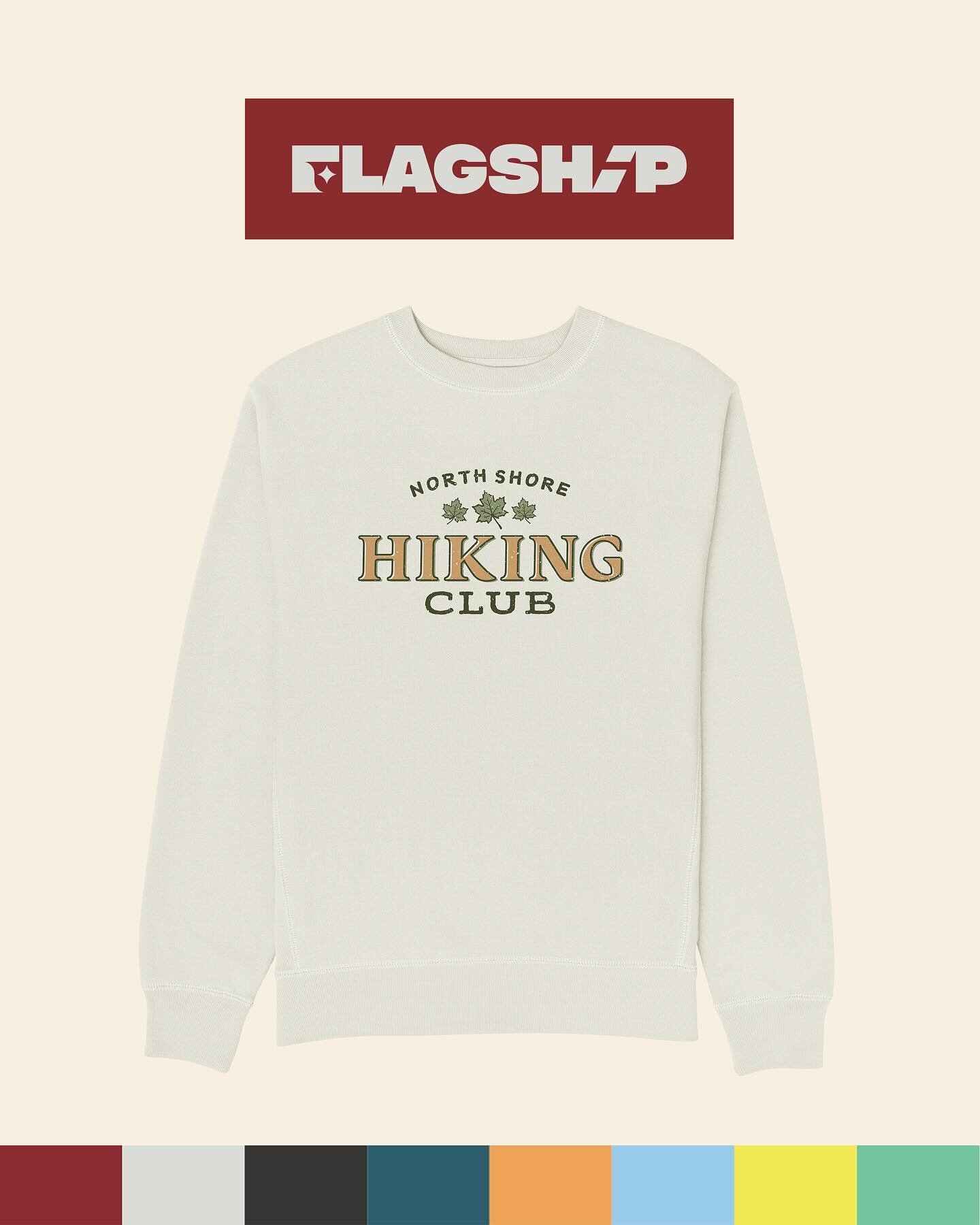 🌲 HIKING CLUB X @lizannelately🌲
&bull;
Our exclusive collaboration with our friend @lizannelately is on the shelves and online now! Available in a tee, hoodie, and crewneck (shown). These are moving quick so snag one today for your next North Shore