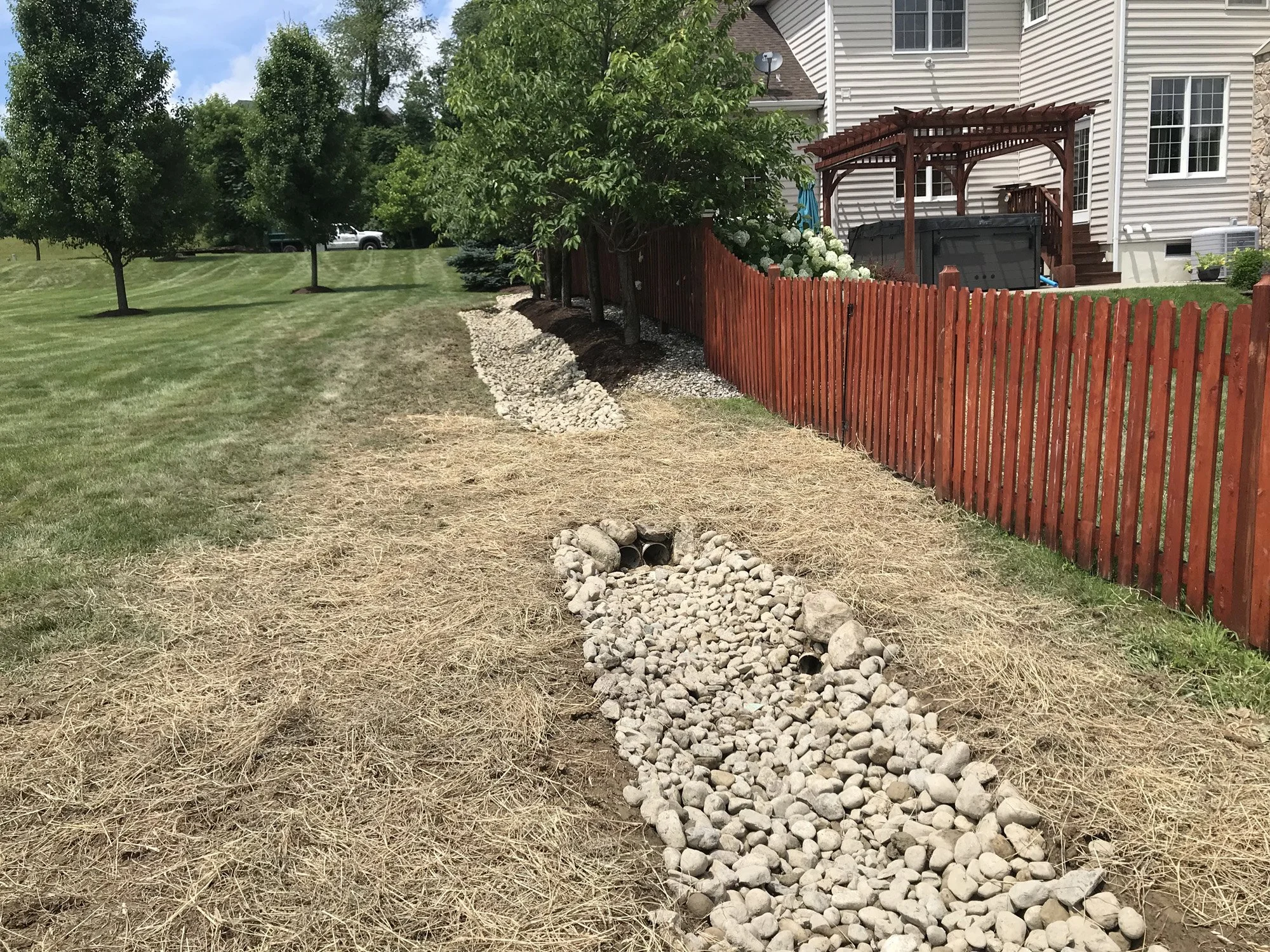 Functional Decorative Backyard Swale
