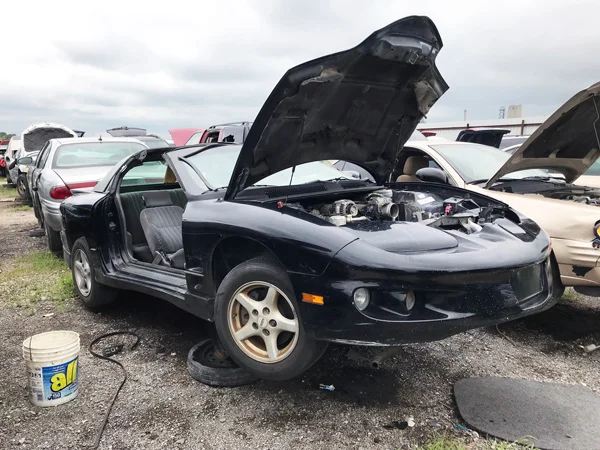 As the owner of a '99 Trans Am, I was very interested in what components I might be able to pull from this '99 Firebird on the lot. It was in the roughest condition of all, however, and provided little to me. There were plenty of good parts still le…