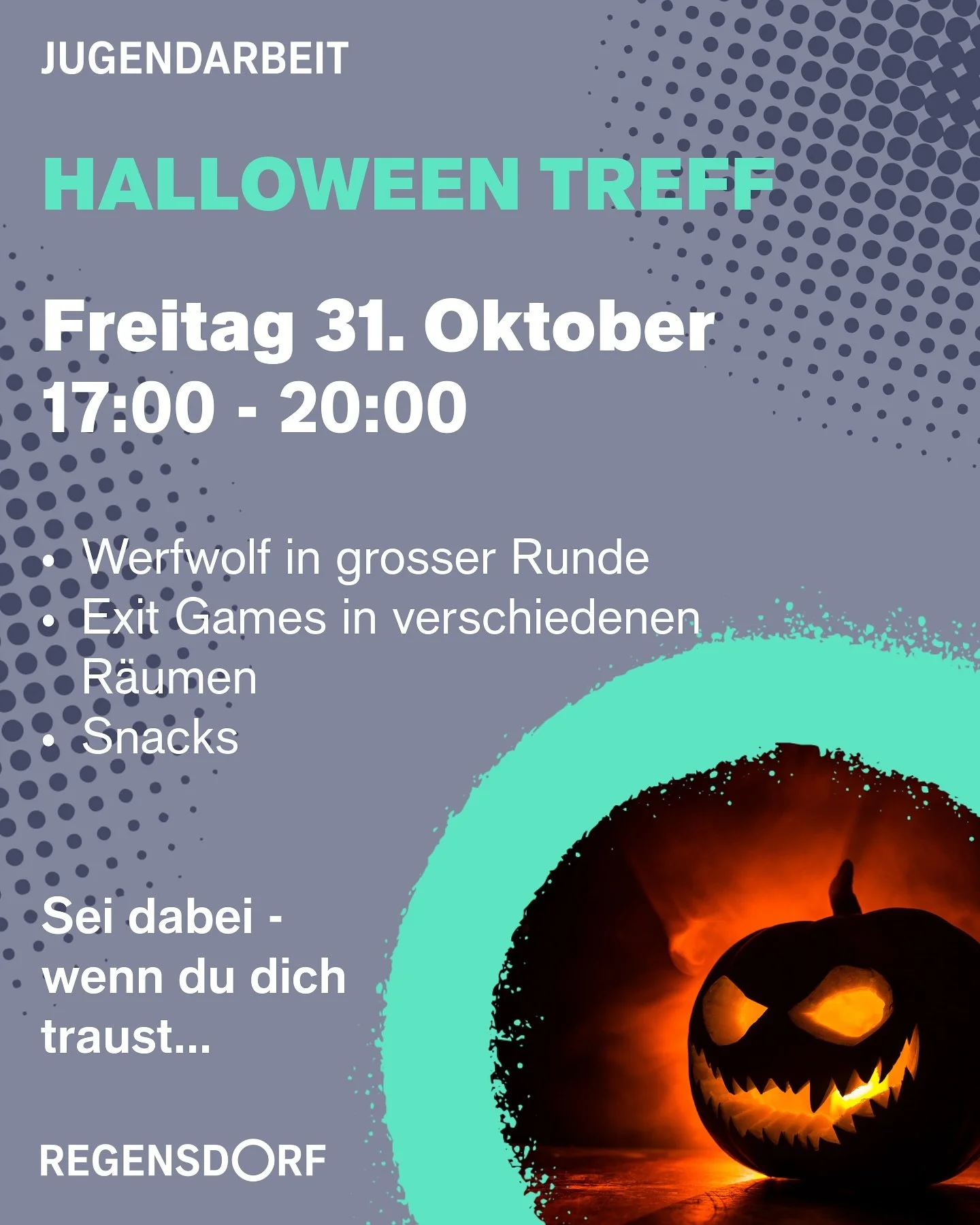 Am Freitag findet ein kleines Halloween Special im Treff statt. 🎃