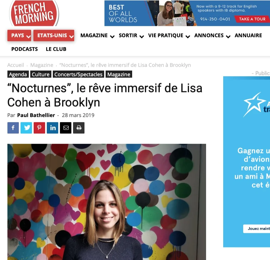 French Morning - "Nocturnes", le rêve immersif de Lisa Cohen  à Brooklyn