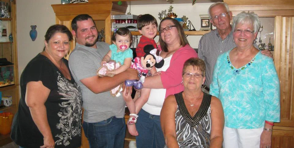 L-R: Diannie Kelley, Jeremy Kelley, Katelynn Kelley (Recipient), KJ Kelley, Brittany Kelley, Linda Marsh, Fred Crabtree, Sue Crabtree