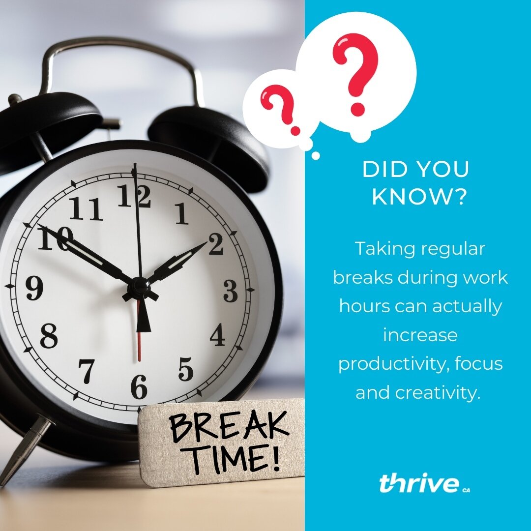 Are you taking enough breaks at work? 🤔 ⁠
⁠
Studies have shown that taking short breaks every 90-120 minutes can actually increase productivity, focus, and creativity. ⁠
⁠
It can reduce fatigue and boost energy levels, making you more efficient and 