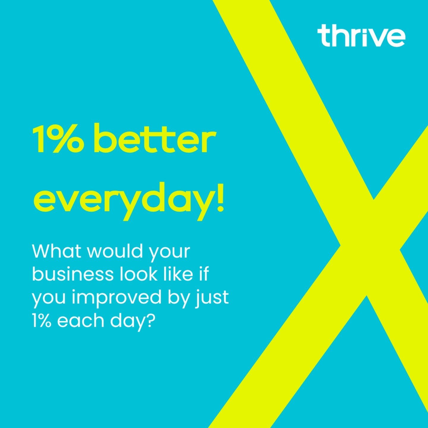 Small changes can have an incredible impact on your business.⁠ ⁠ 

For example, if you increase your sales by 1% each day for a year, by the end of the year you&rsquo;d be selling 37.8 times more each day. ⁠ ⁠ 

Put another way, you could double your