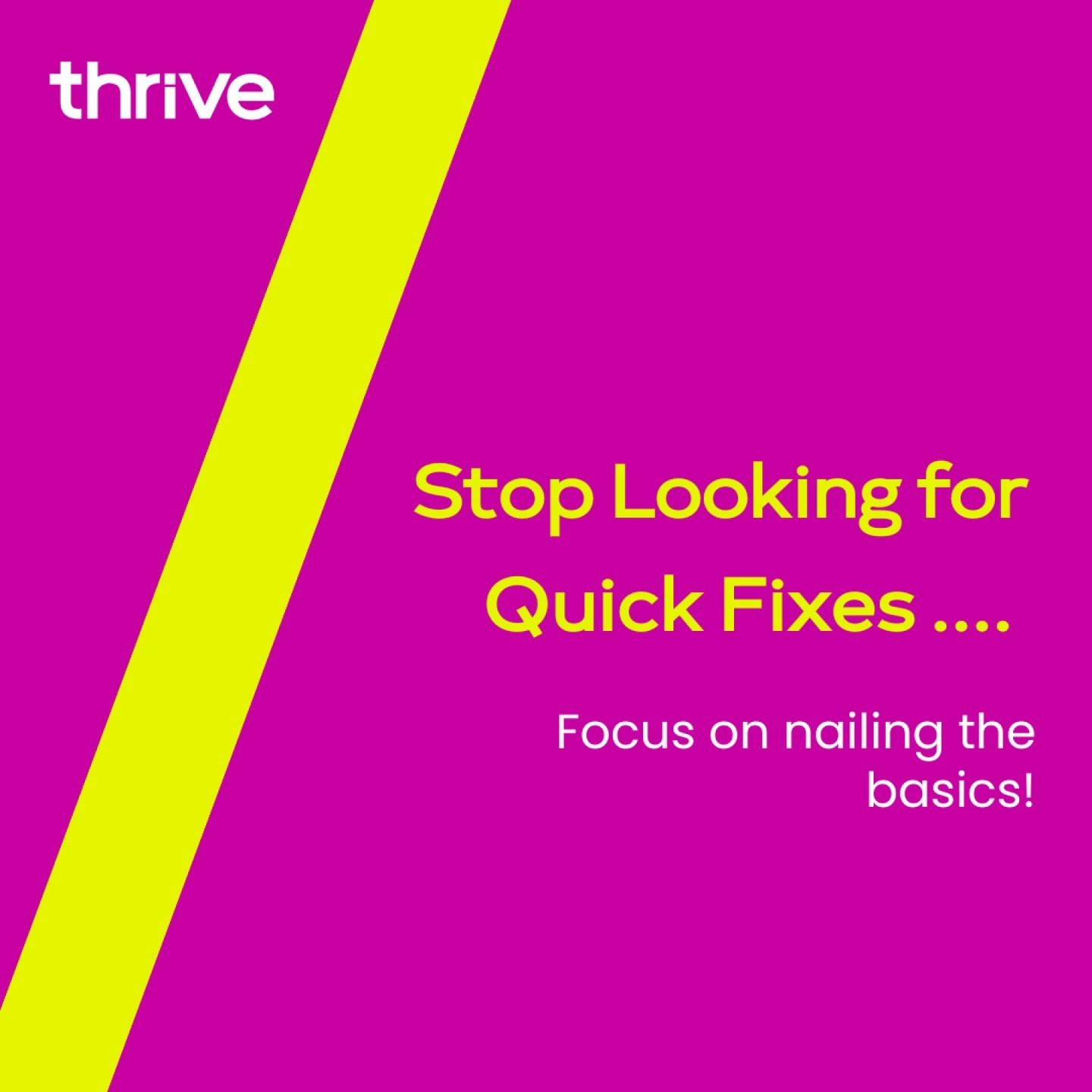 Stop looking for quick fixes! Let&rsquo;s focus on getting your foundations right.

A quick fix might be fine for something small. But for a business you care about&mdash;one you want to thrive for years&mdash;it&rsquo;s time to skip the band-aid sol