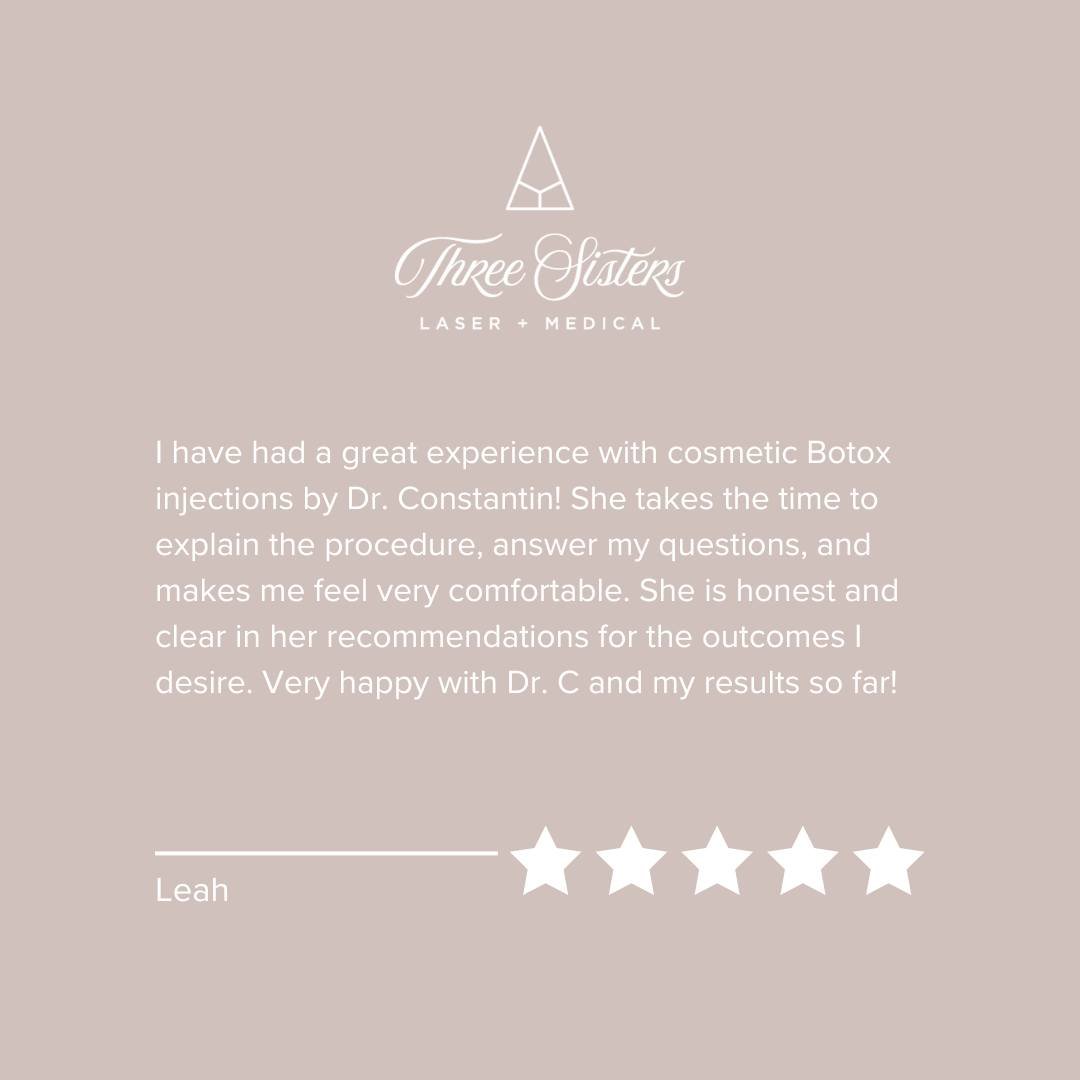 We truly appreciate your feedback - personalized care and natural results are at the core of Dr C's practice.

✨Botox special starts this July - stay tuned!✨