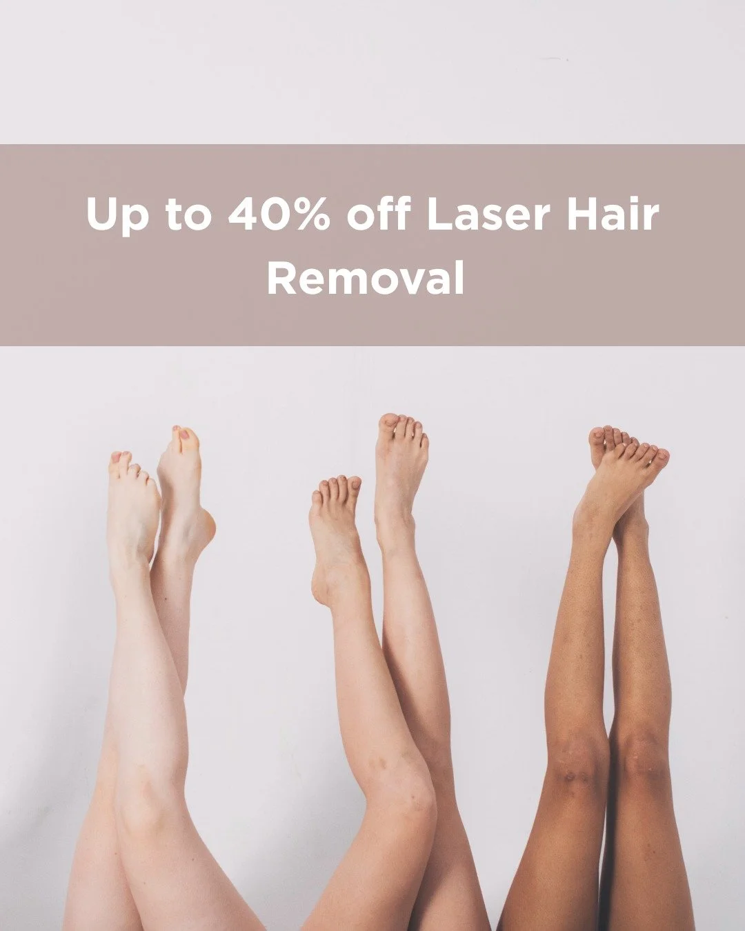 Ready to be bare by summer? 
We use Triton laser hair technology to safely and permanently reduce hair on ALL skin types.
Plus, save up to 40% on treatments with every session.
Book a free consultation with Nurse Lindsay to get started.