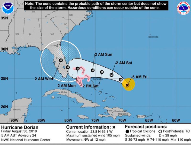 As we continue to monitor the status of Hurricane Dorian and how it may affect South Florida we have decided it is best to cancel this Sunday’s worship service. If you, or anyone you know (family, neighbors etc.) need help in preparing, please let us know via email or direct message. We will likely have people who would love to come help in anyway we can and the same holds true after the storm should it hit us. Be praying for those who this will impact – our state, our nation, the Caribbean, first responders, neighbors, elderly, kids, etc. Whether or not the storm hits us it is hitting somewhere, and they could use our prayers. Be praying for workers at hardware and department stores, gas stations, and wholesale retailers as they are already starting to be overrun with people looking to prepare. Please, let us know any ways we can serve you, pray for you or help you in any way.
