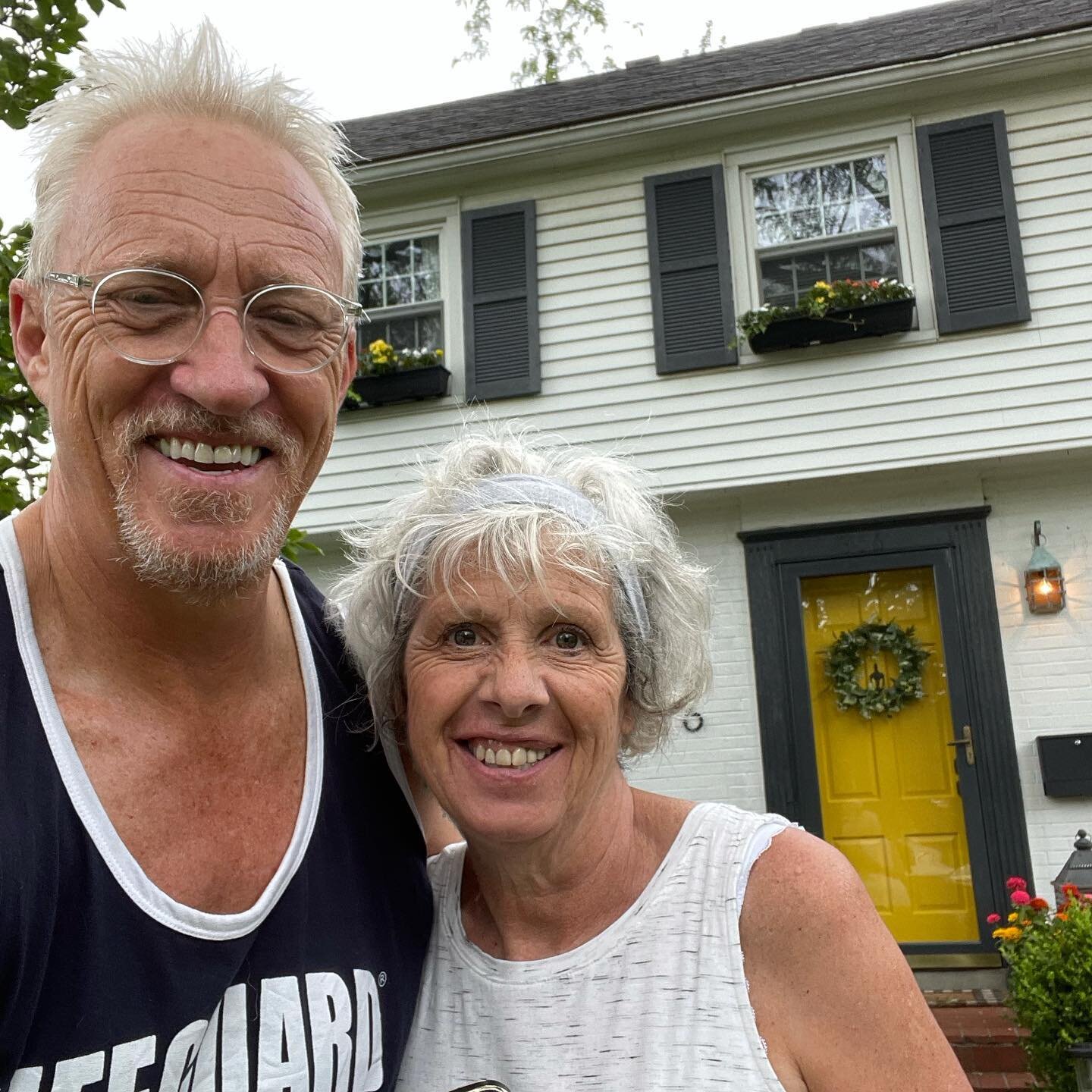 &ldquo;She&rsquo;s got the brains I&rsquo;ve got the brawn let&rsquo;s do something for mommy&rdquo; Just finished putting up the window boxes and securing them against Ohio storms! Happy Saturday everyone!