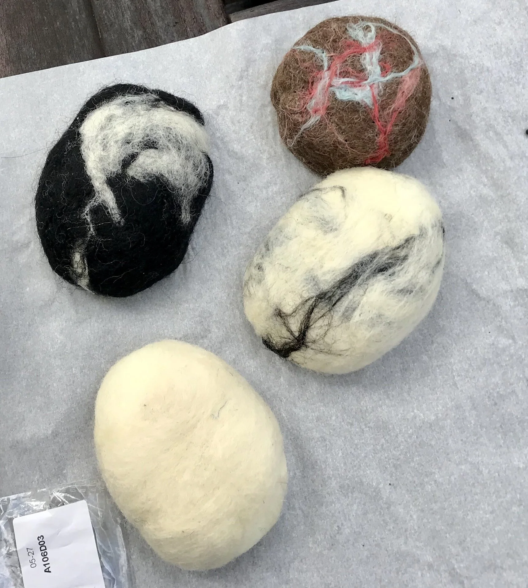 Felted soap rocks