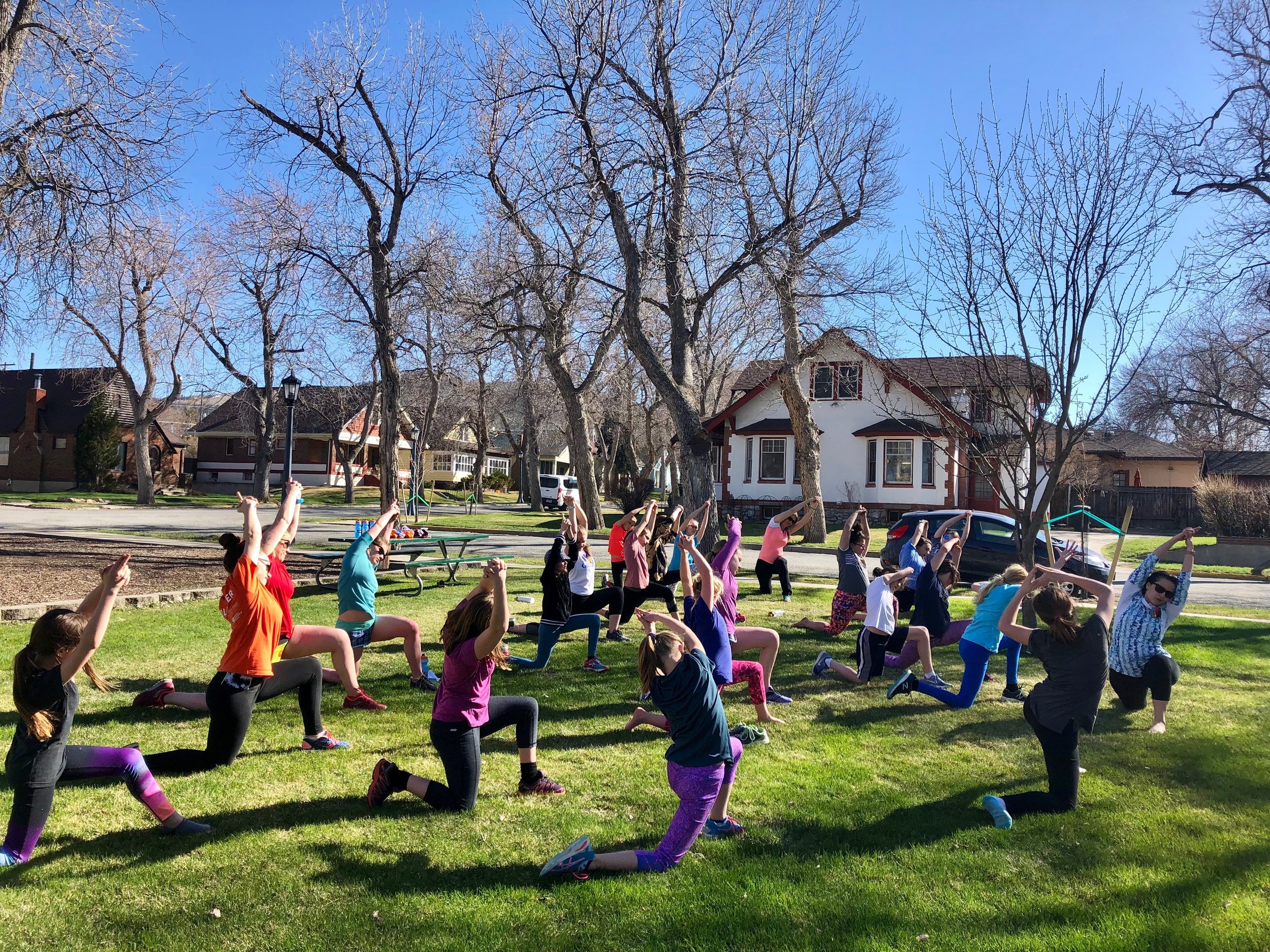 Enjoying some outdoor yoga with Empower Yoga !