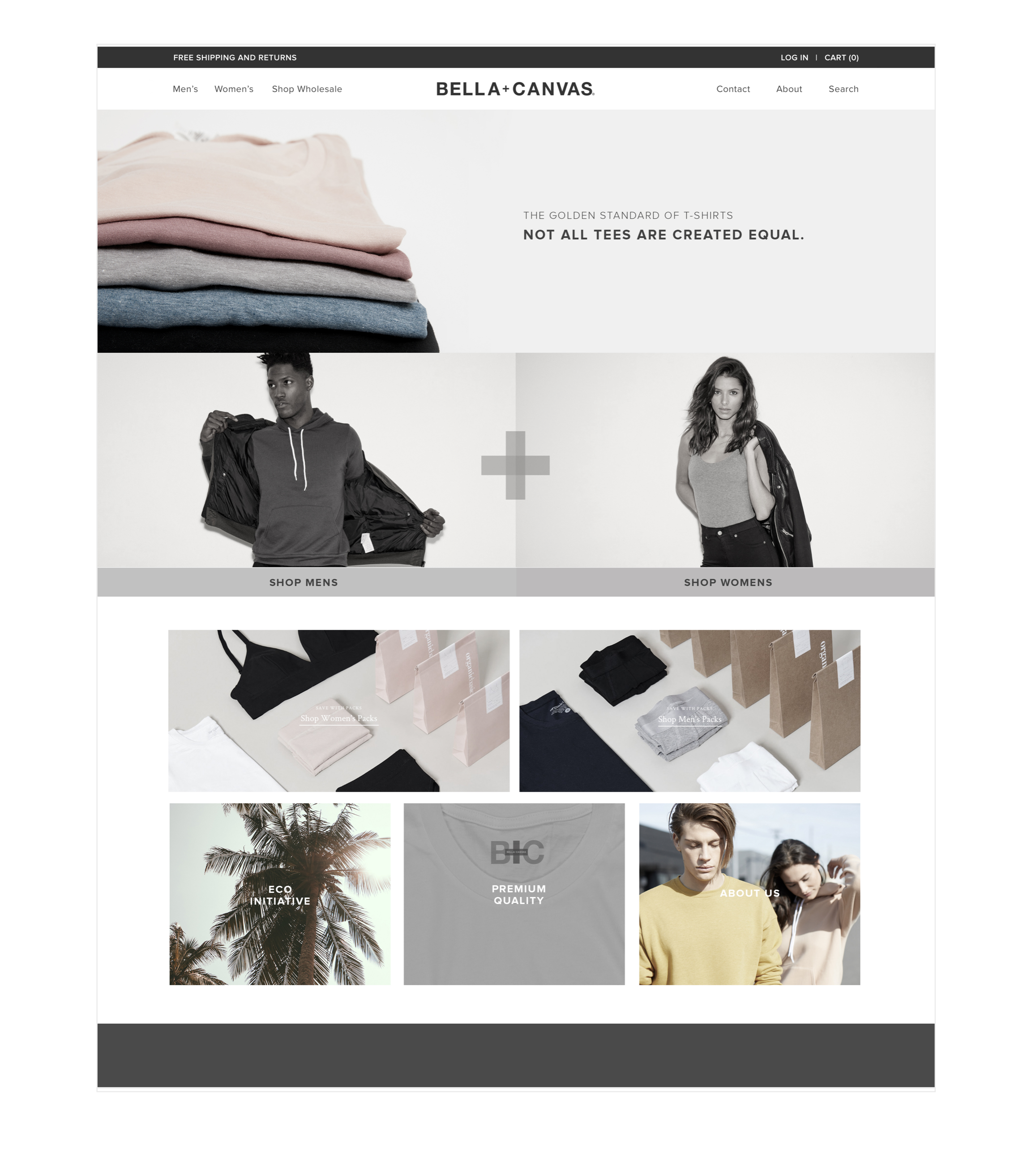 B+C Retail E-Commerce Homepage