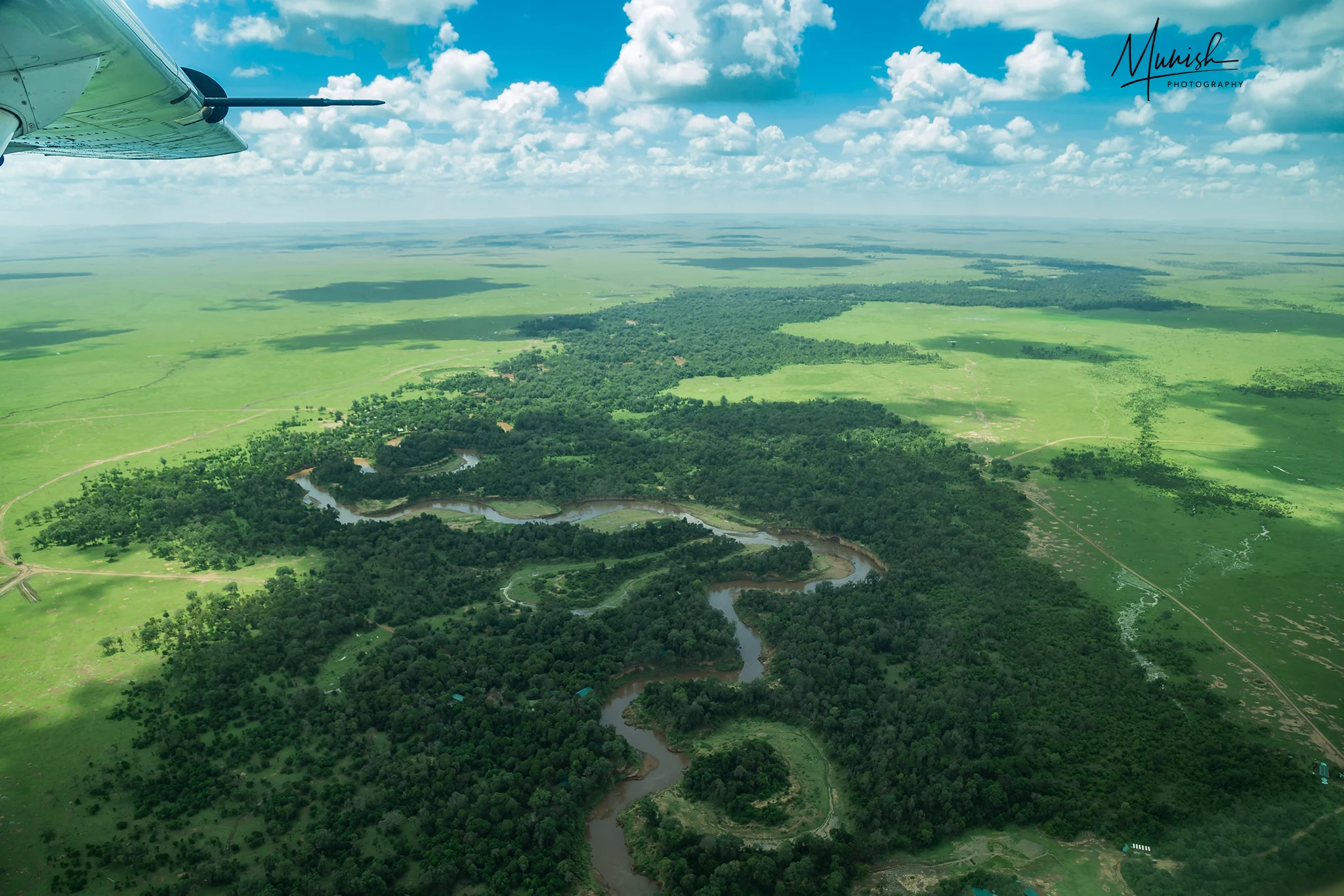 See how green Mara by November. A View thro' window of our Safari flight, just before landing.