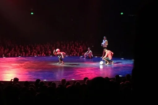 Soccer jugglers at Luzia in Costa Mesa, CA