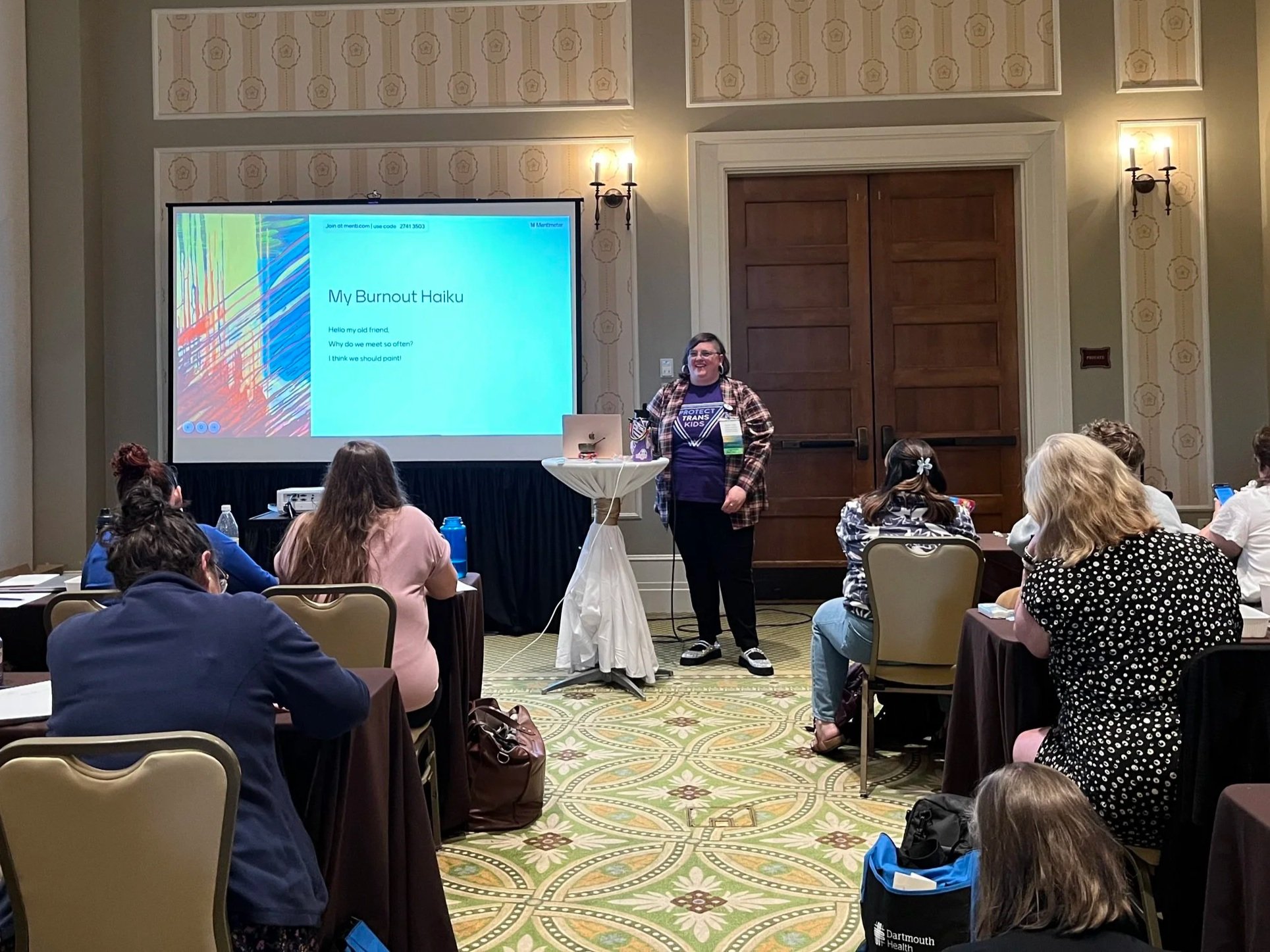 Jennifer Wolfe, LICSW Presenting on Ethics of Tending to Burnout at NASW NH Annual Conference, 2025, Mt. Washington (Copy)