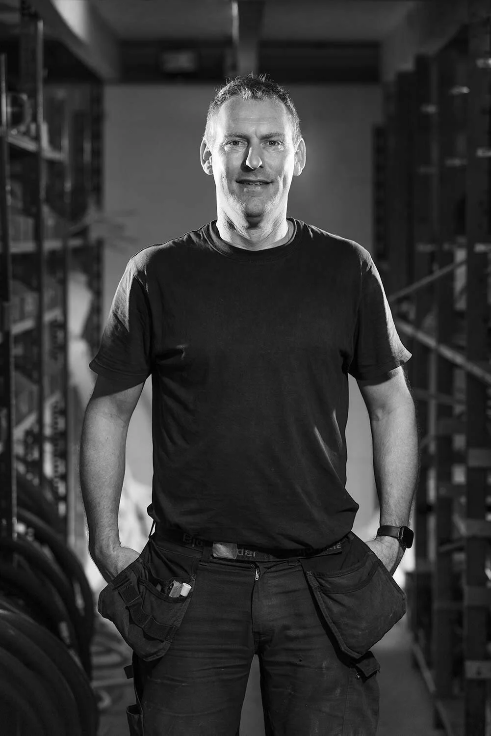 Environmental portrait in black and white