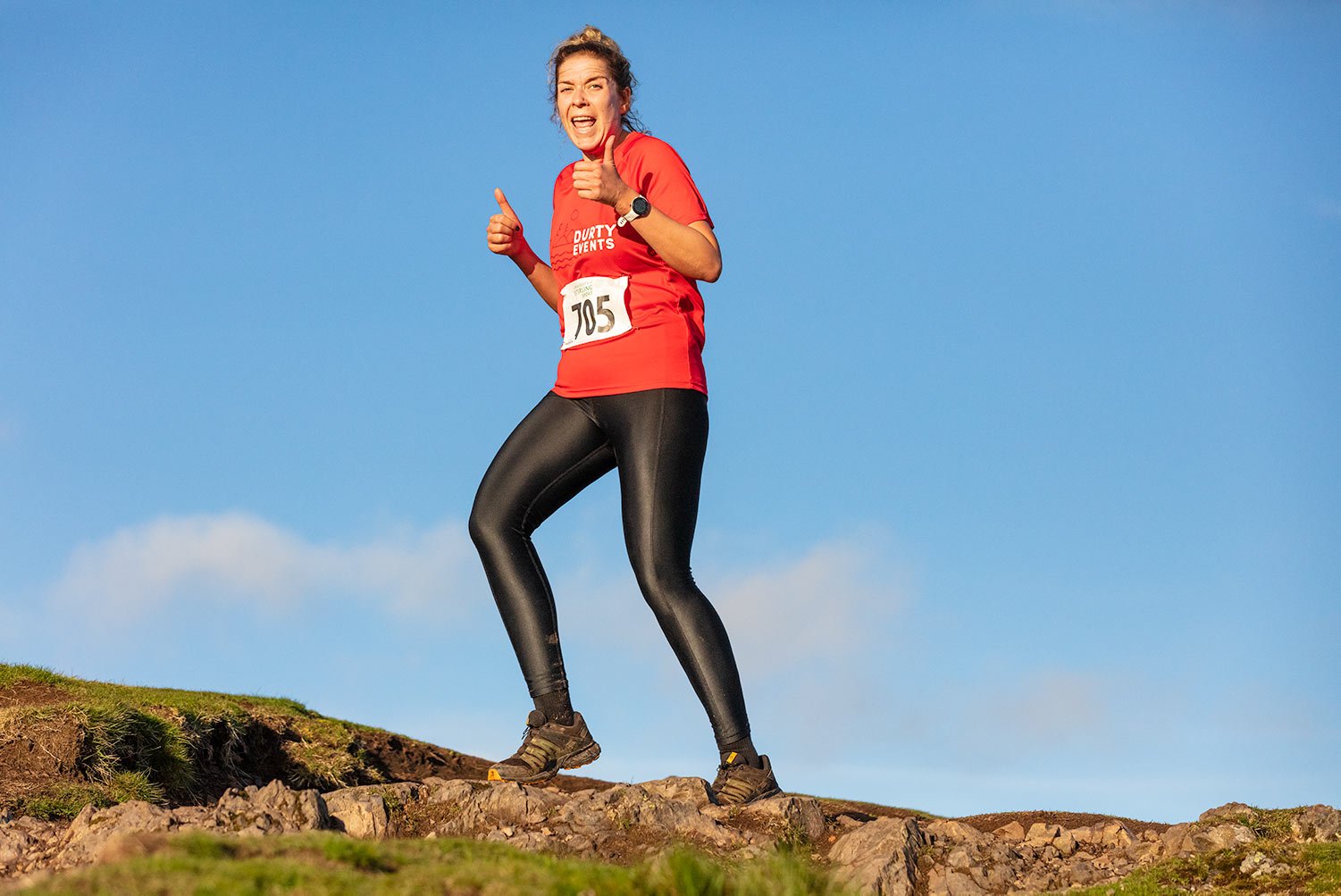 Dumyat Hill Race 2023 runner coming down.jpg