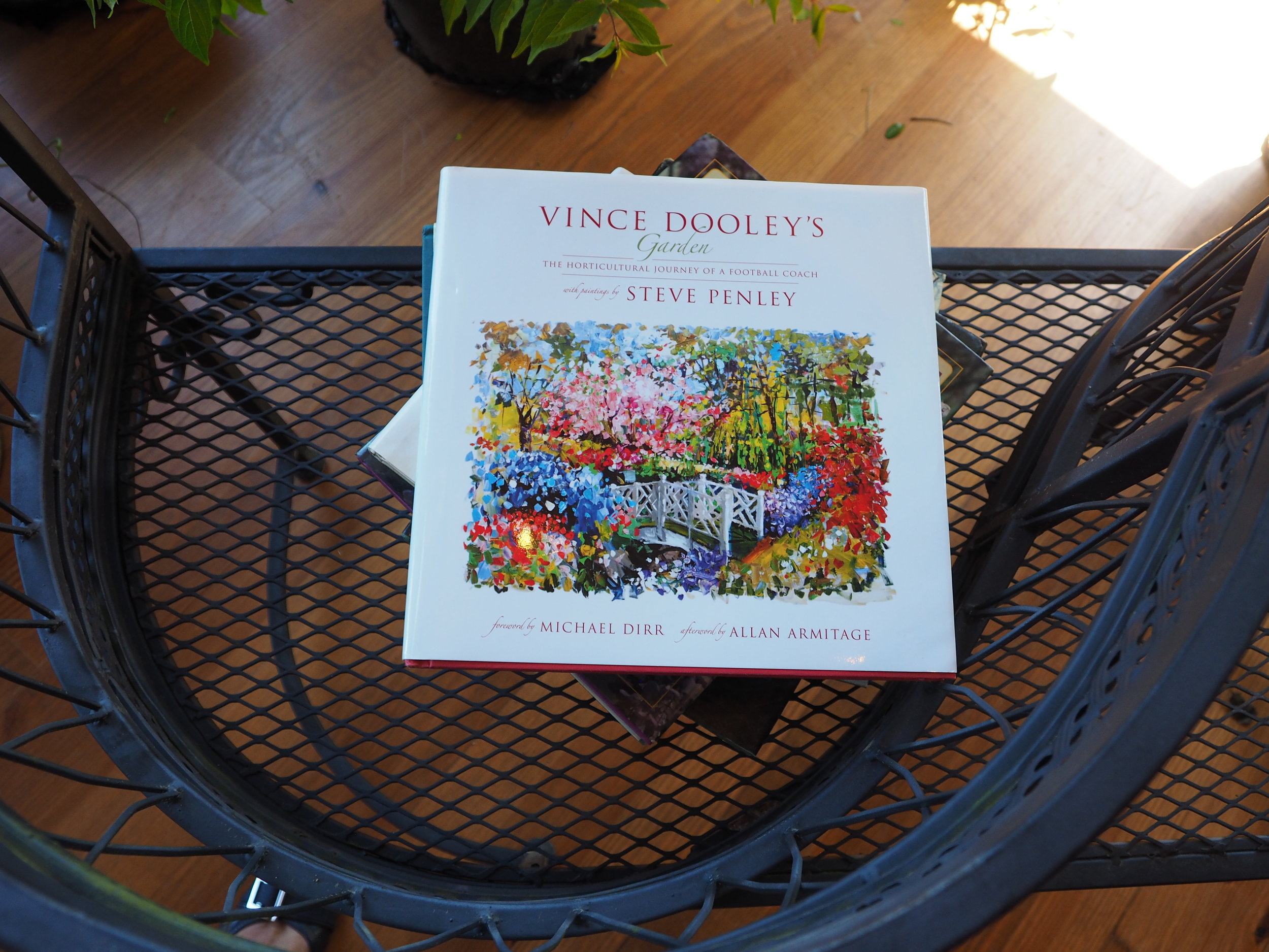 Vince Dooley’s book about his own legendary garden was on display.