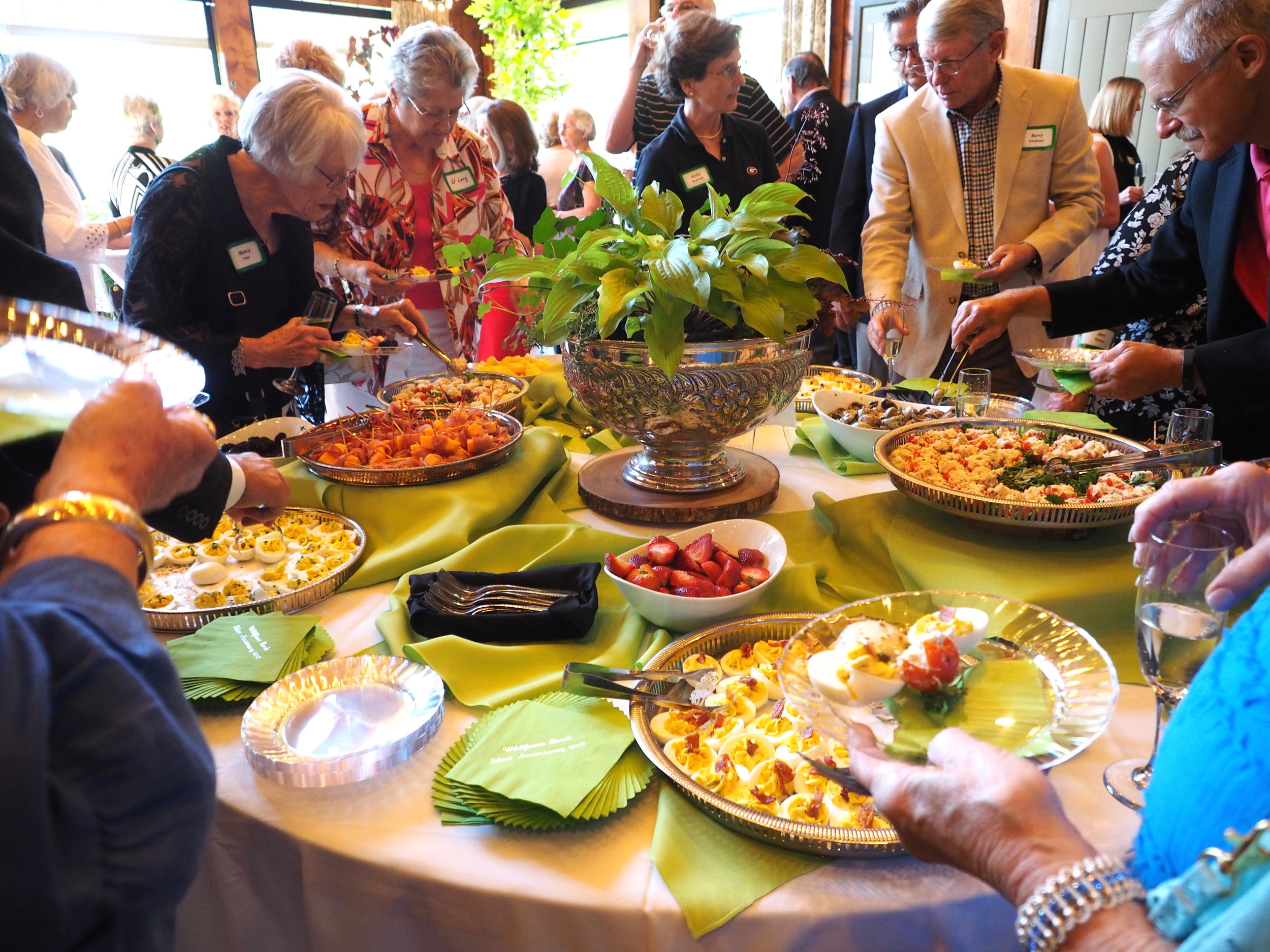 Following the conversation and toast with the Dooleys, WFB celebrants  	enjoyed a beautiful array of appetizers and more conversation.