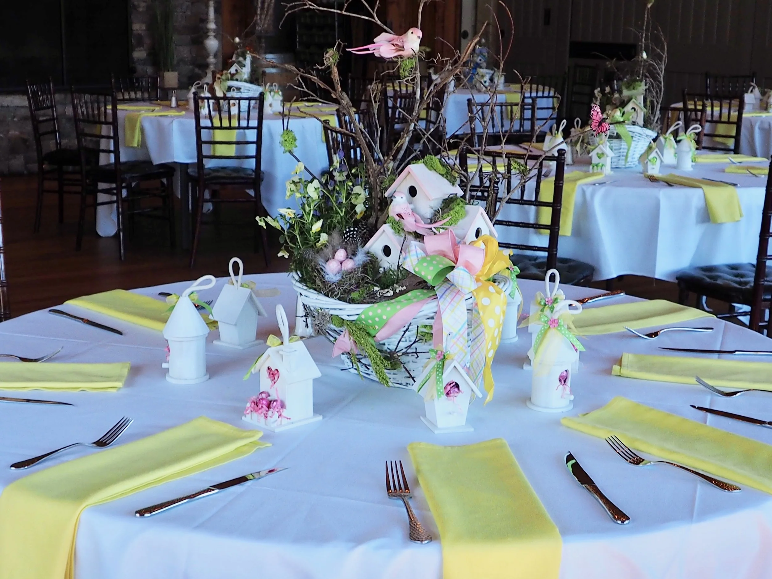 The annual WFB Spring Luncheon featured springtime table decor, making the chilly day outside easy to forget.