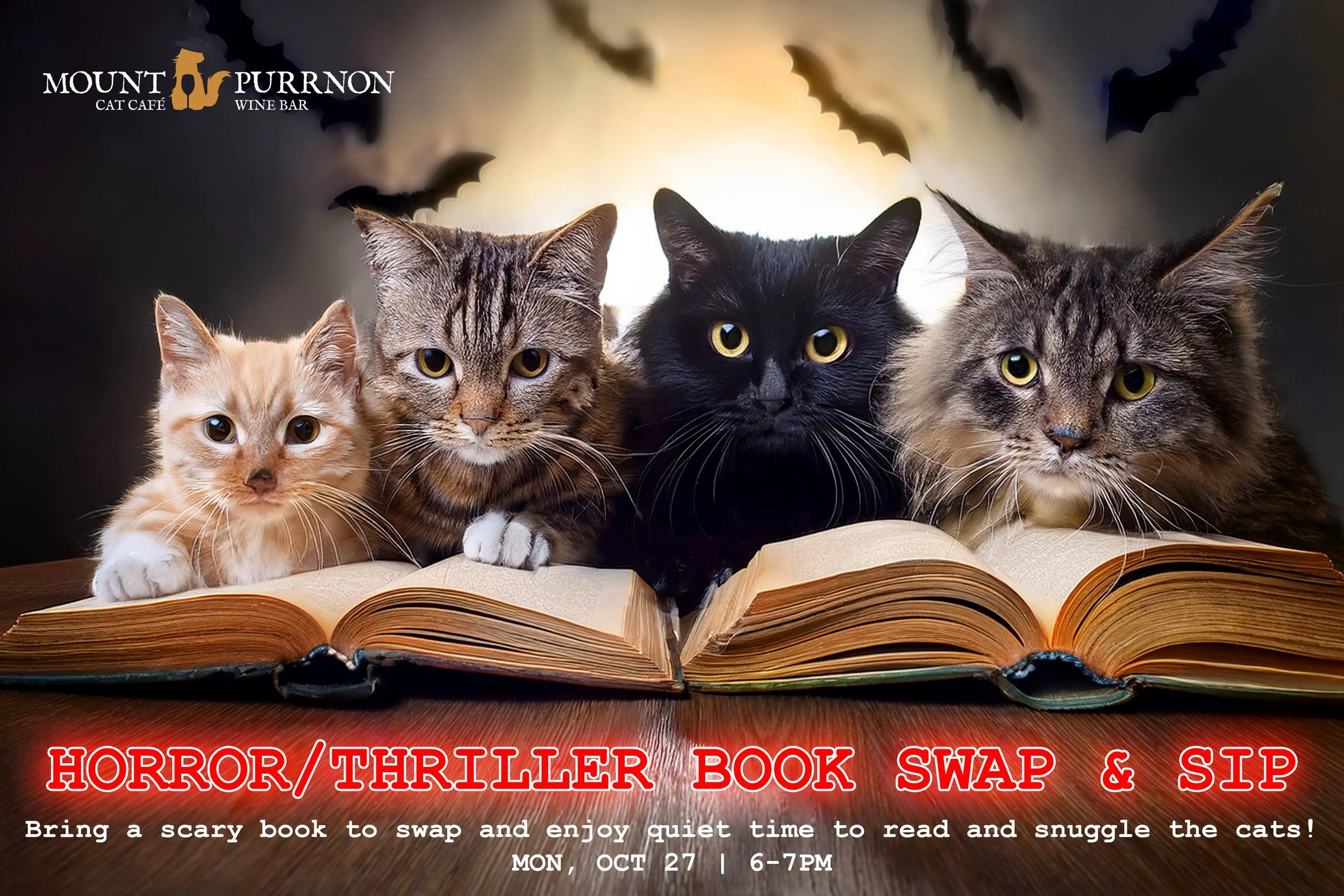 Horror/Thriller Book Swap and Sip with Cats: