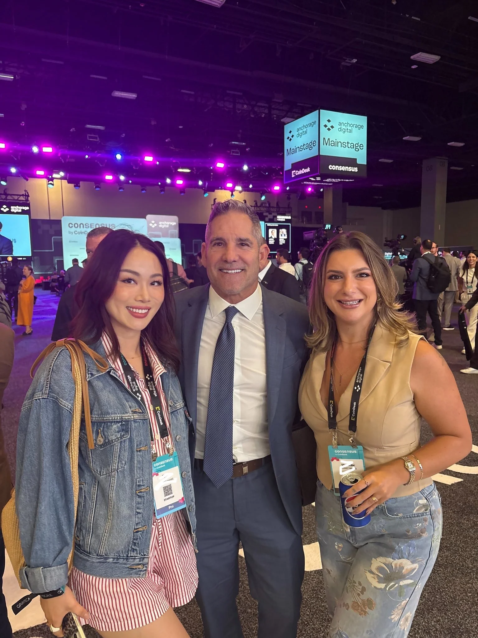 Alice Li, Grant Cardone, Karla Vilhelem at Consenus Miami 2026