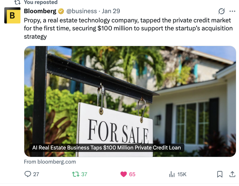 Bloomberg featuring Propy 'AI Real Estate Business $100 Million Raise