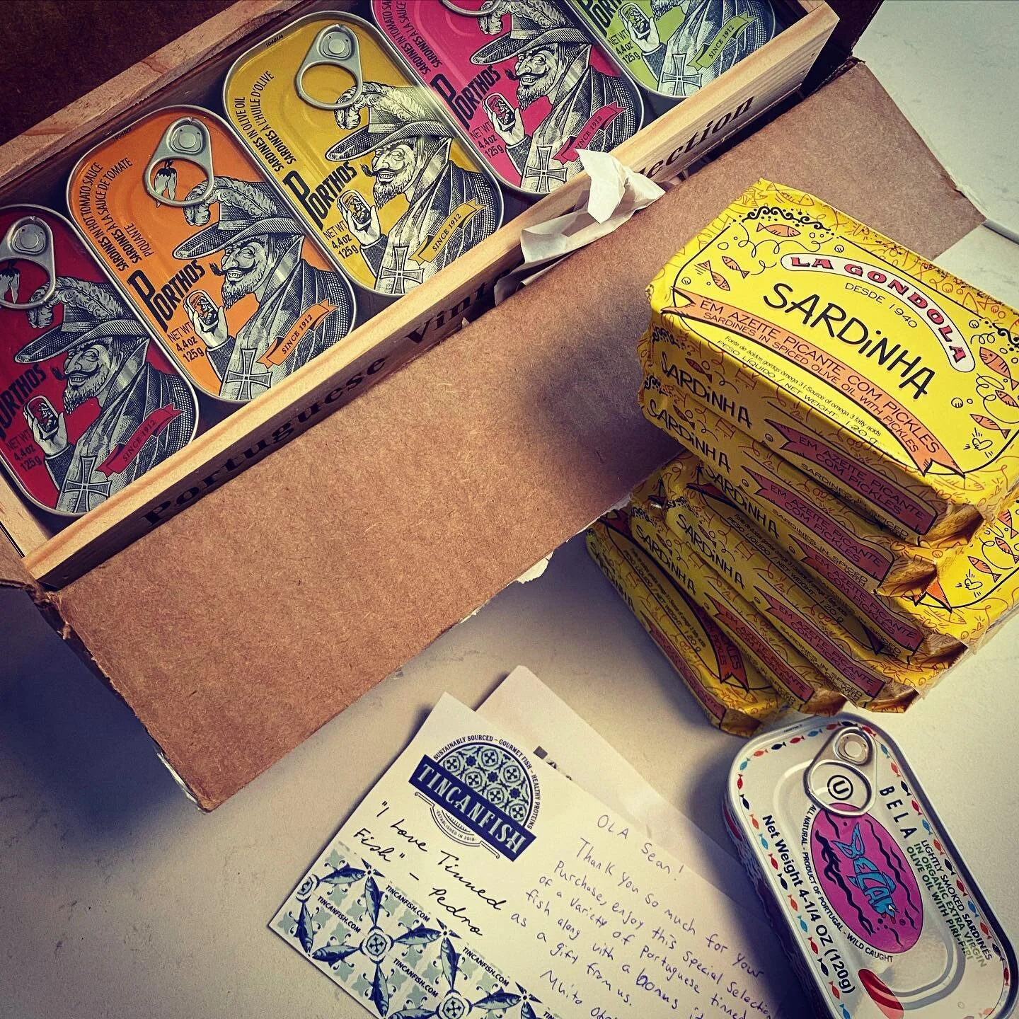 A big box of deliciousness from @tincanfish_ ! Thanks, Pedro!