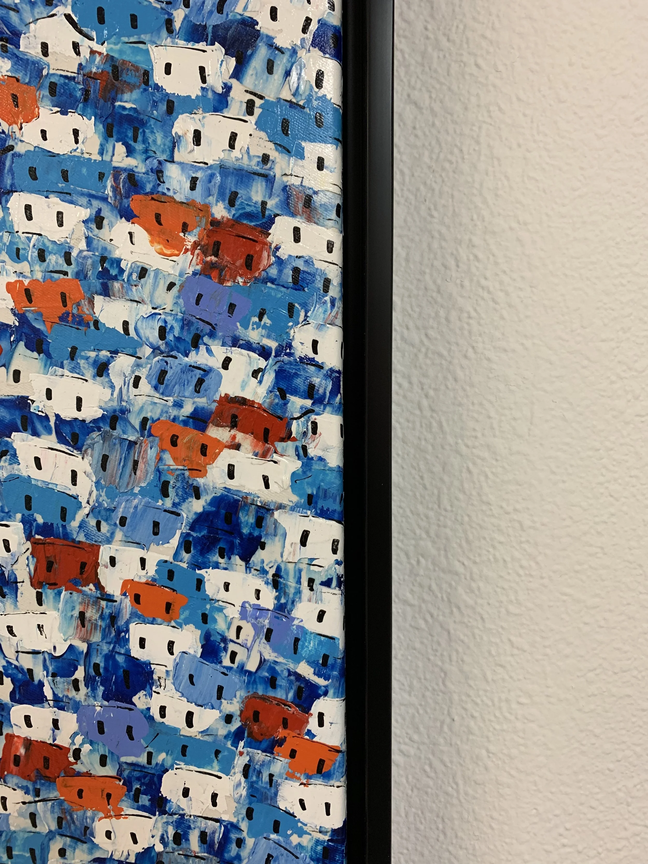 Oil on Canvas with floater frame detail