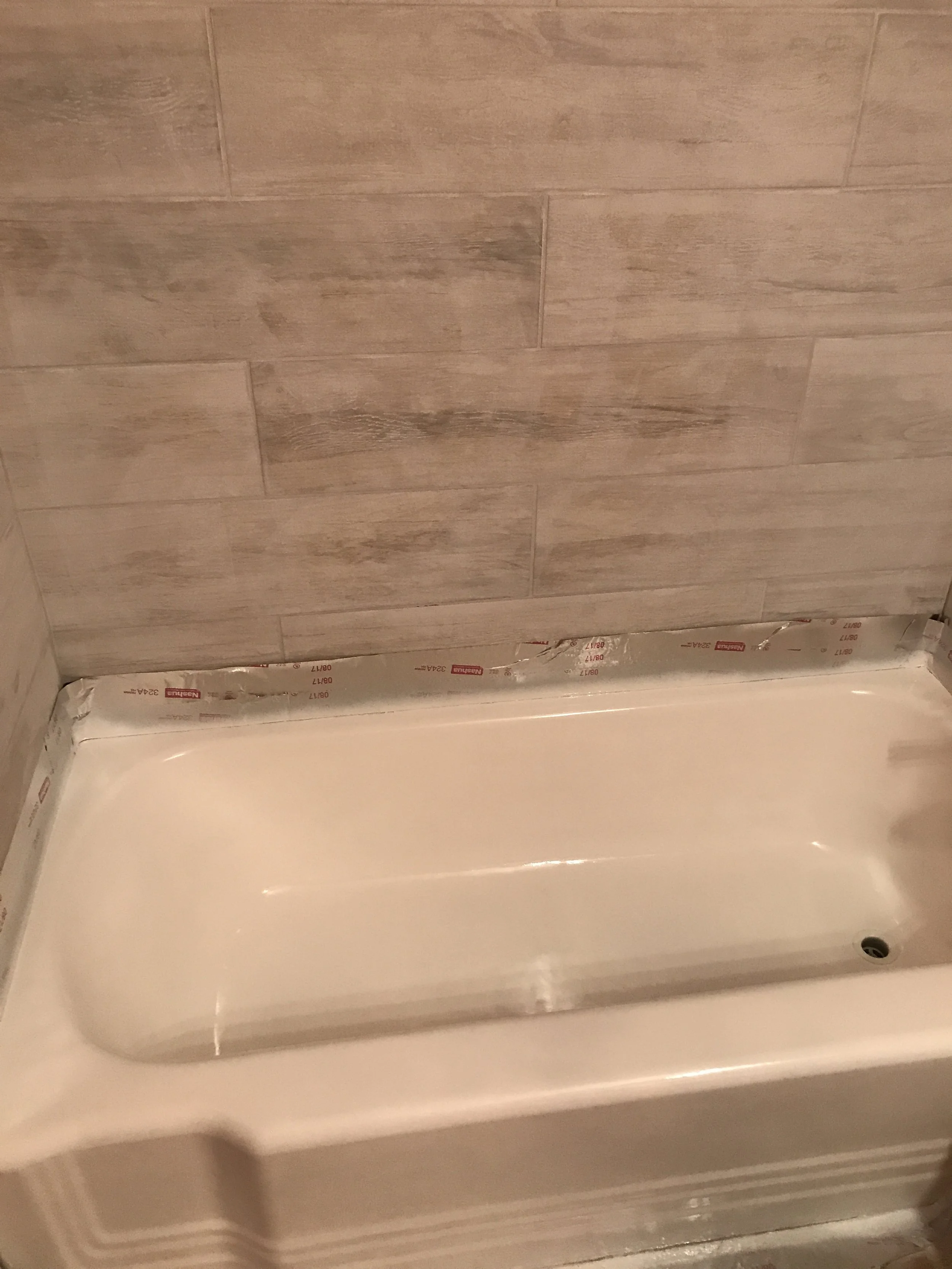 Sanded and refinished tub