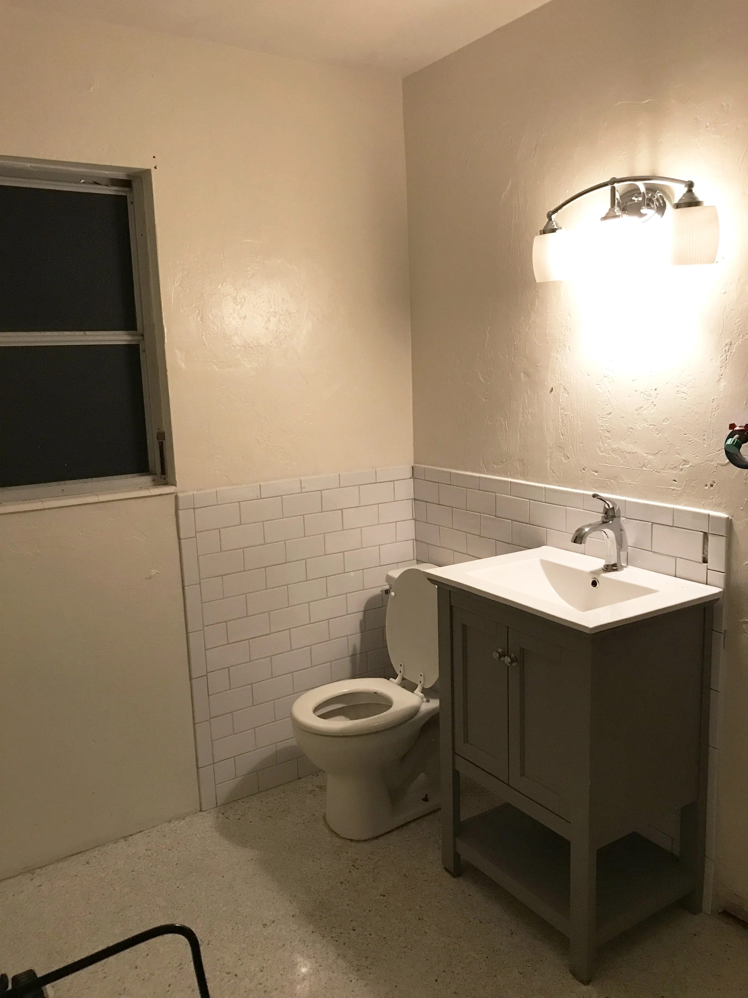 Subway tile on bathroom walls