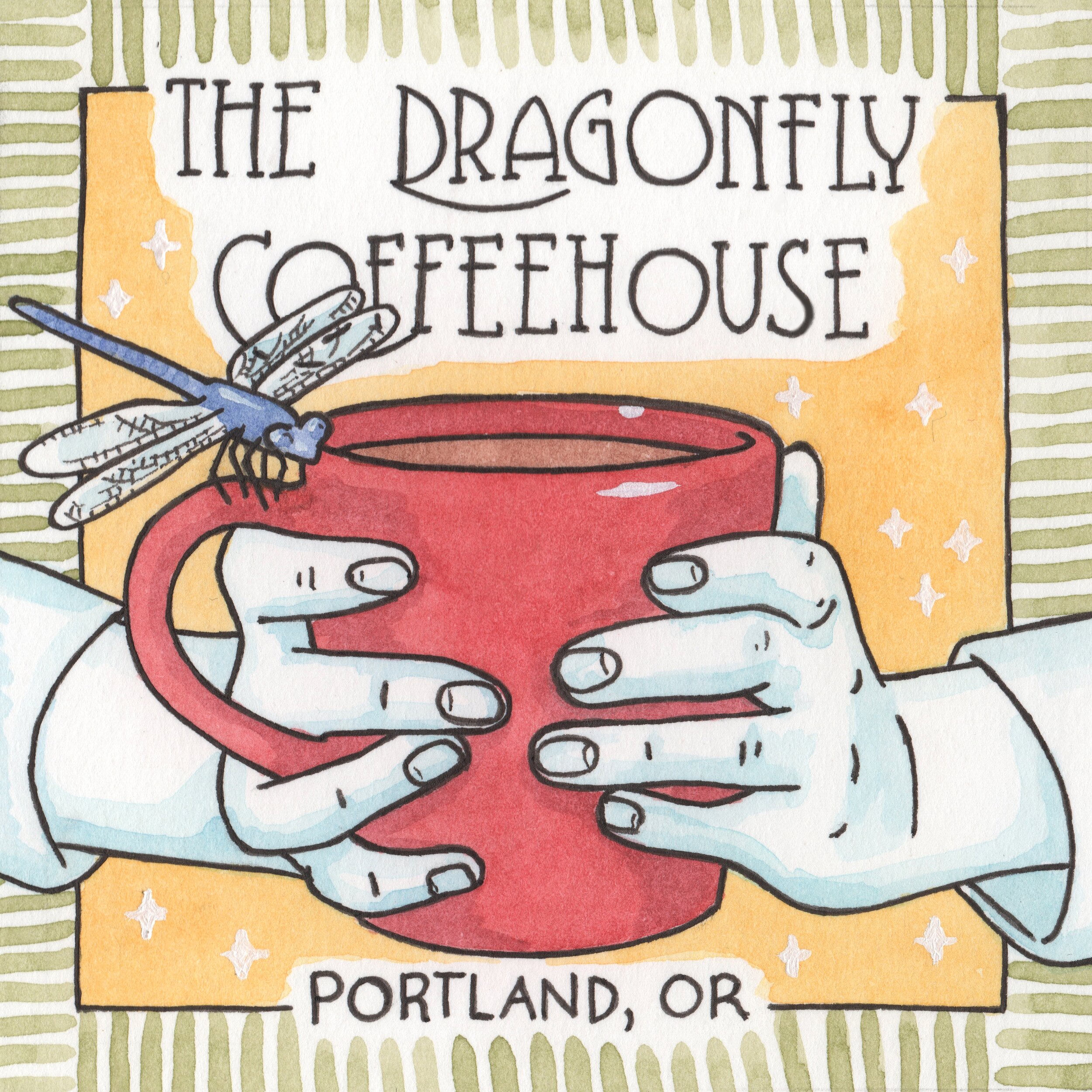 Dragonfly Coffeehouse Sticker 