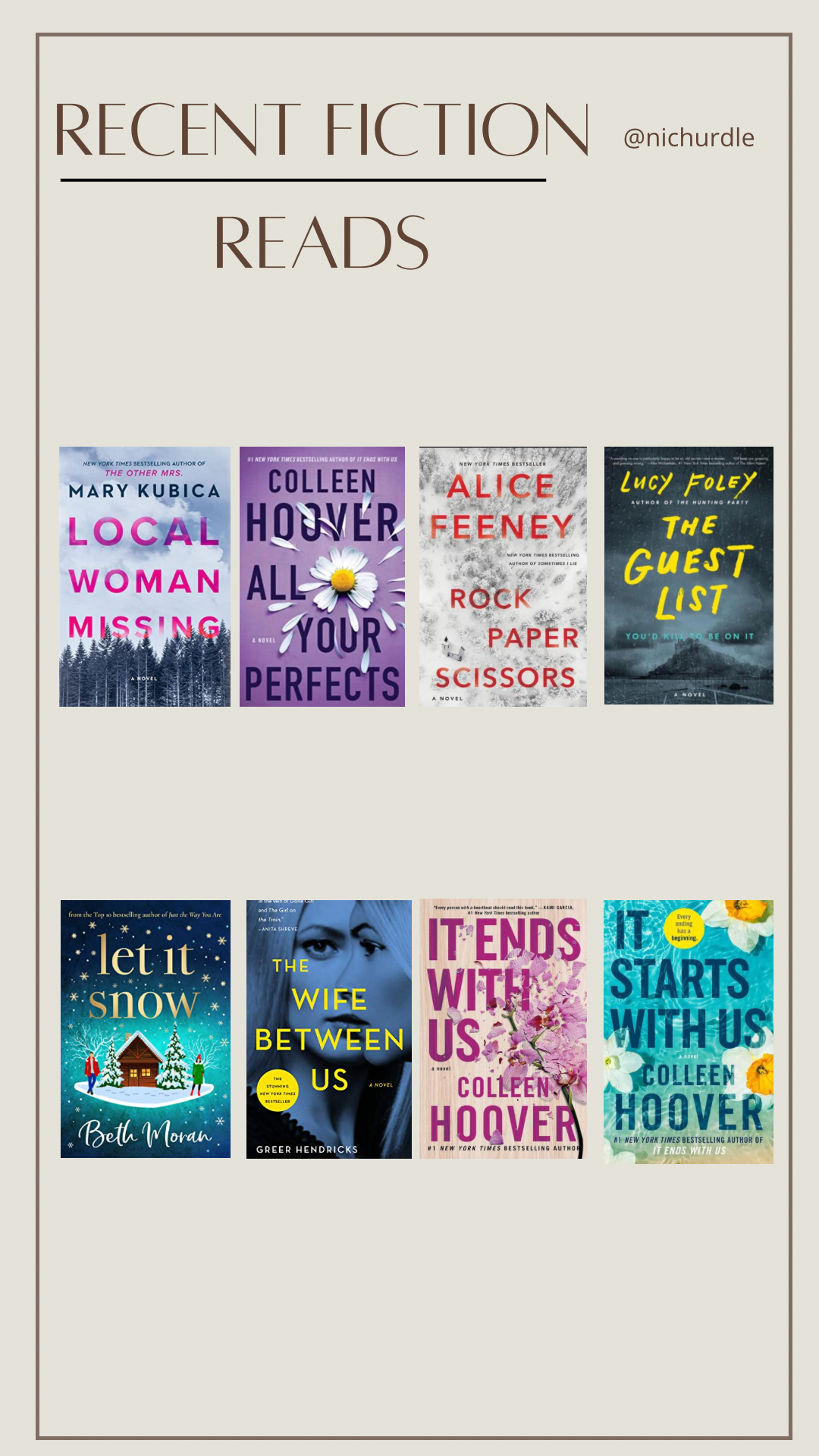 Recent Fiction Reads