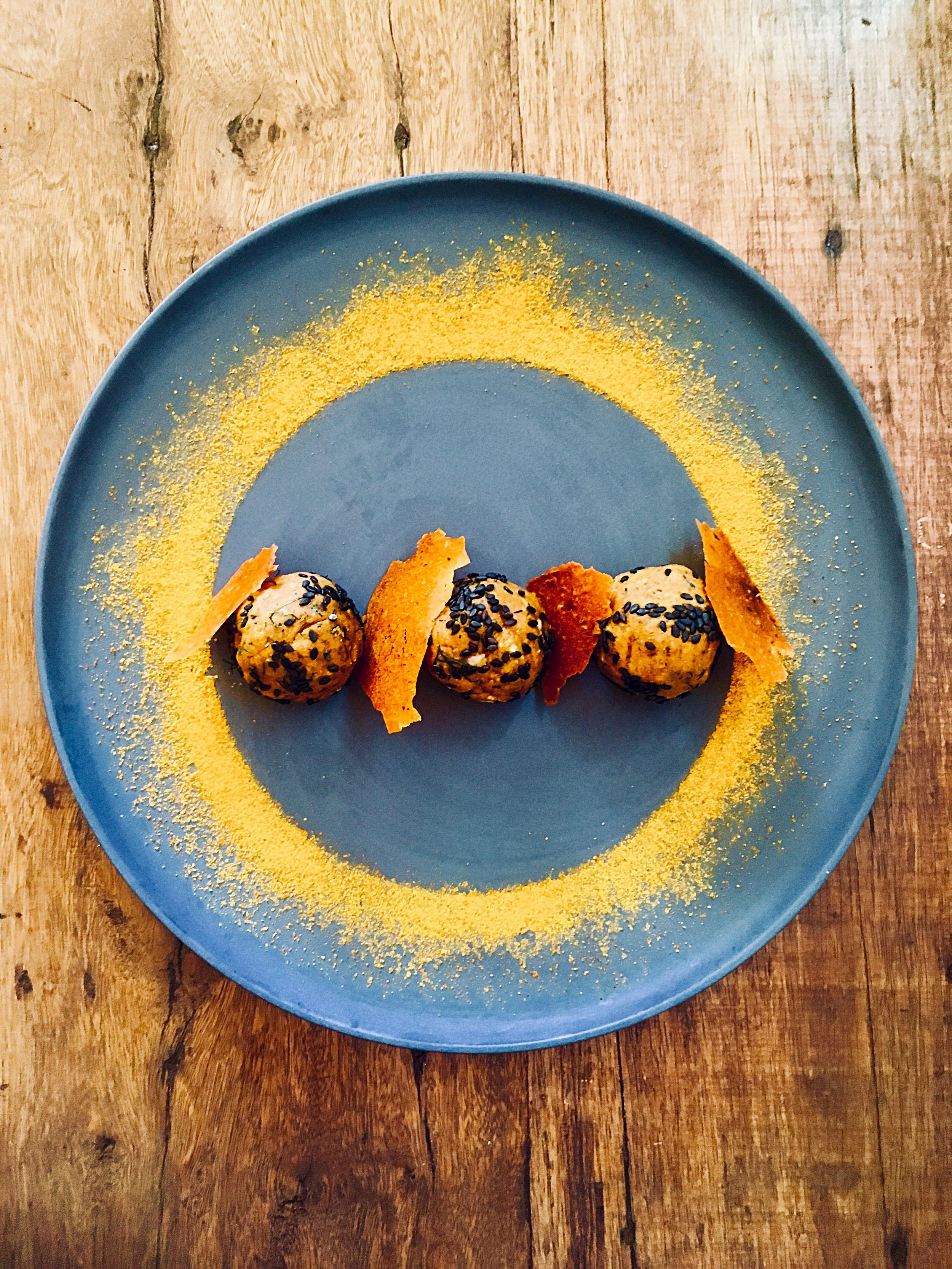 Raw pumpkin 'arancini'