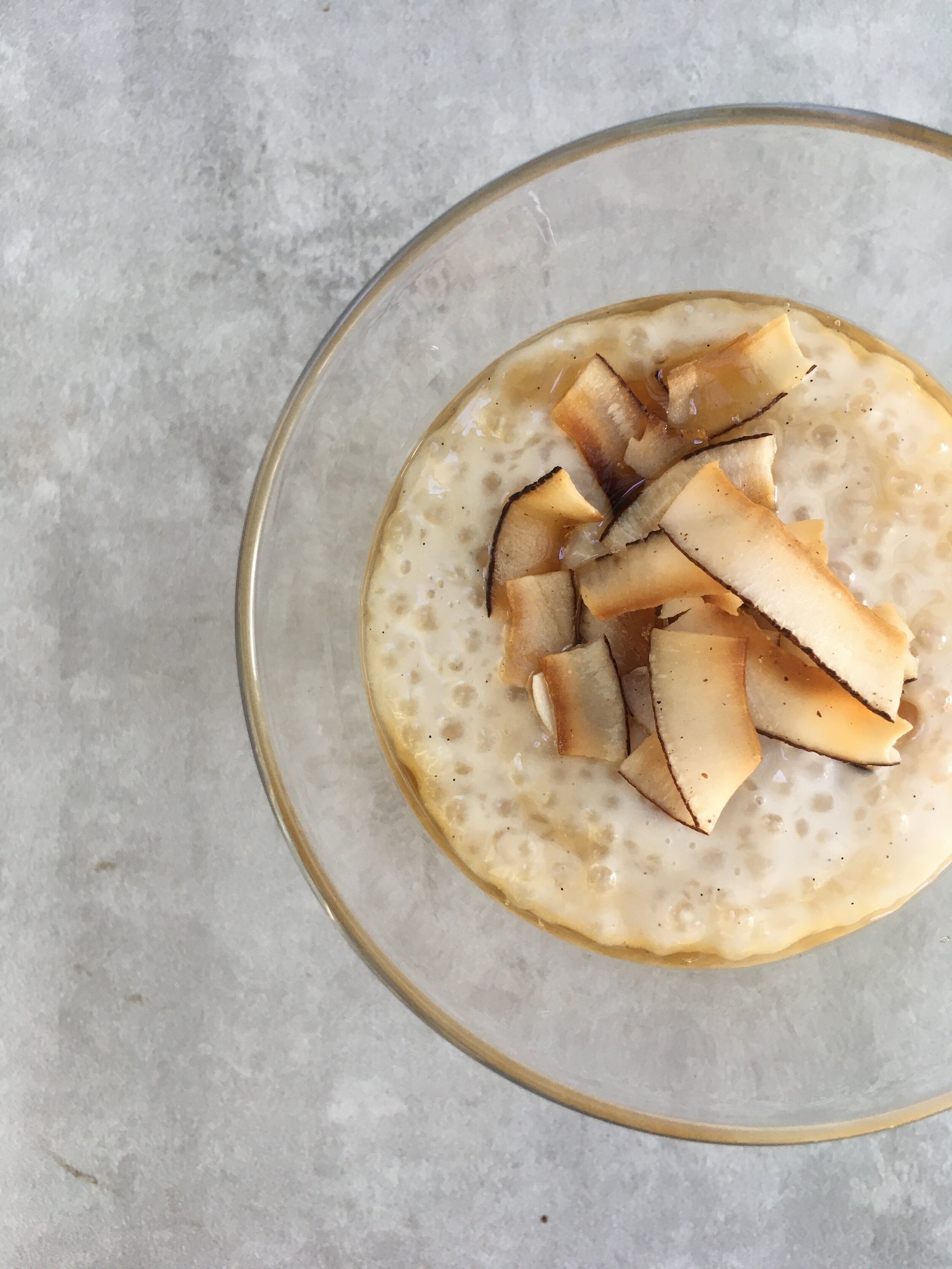 Creamy salted sago pudding 