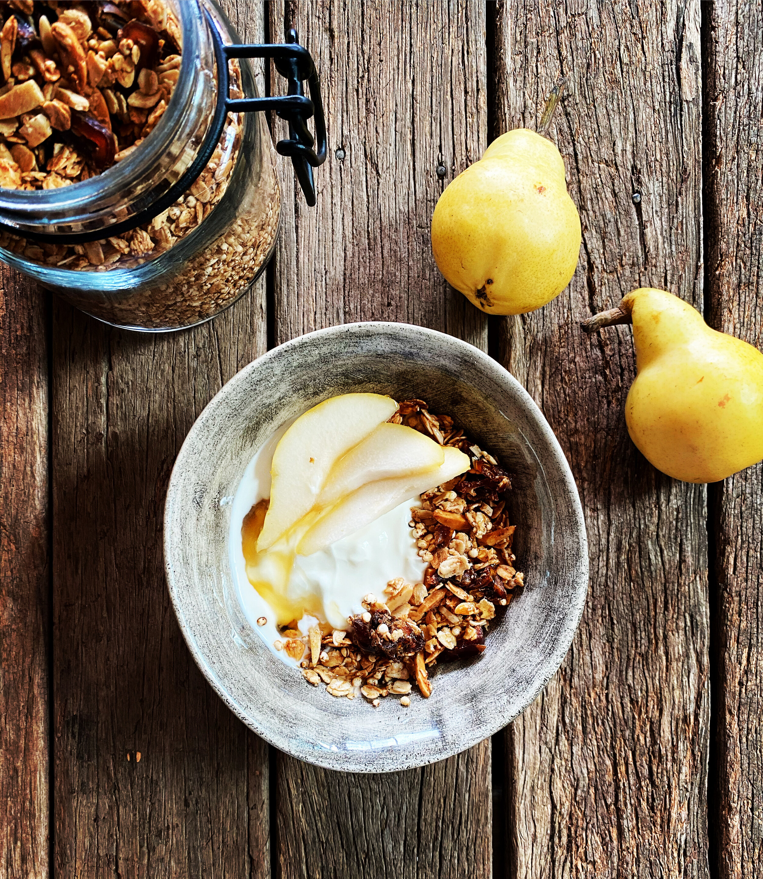 Honey, almond and date granola