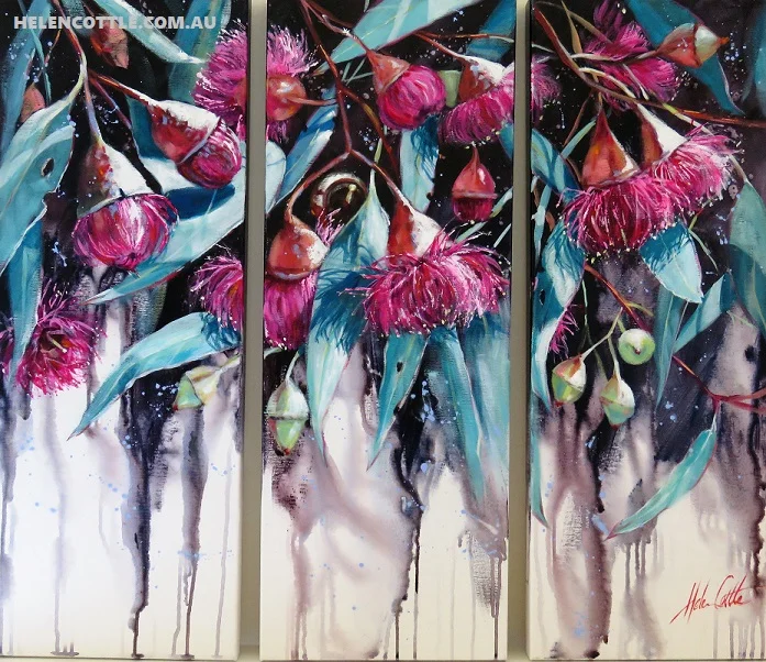 Dancing Blossom Trytich Acrylic on canvas 80x100cm by Helen Cottle COPY.jpg
