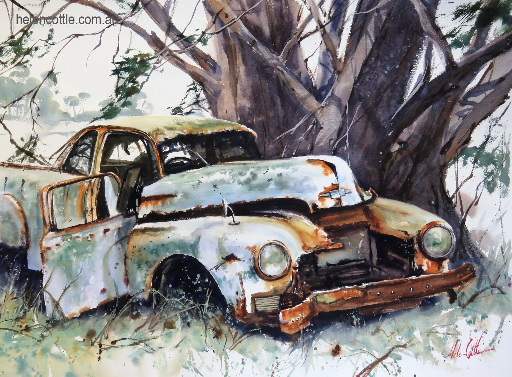 RUSTY RELIC WATERCOLOUR 74X96CM BY HELEN COTTLE vopy.JPG