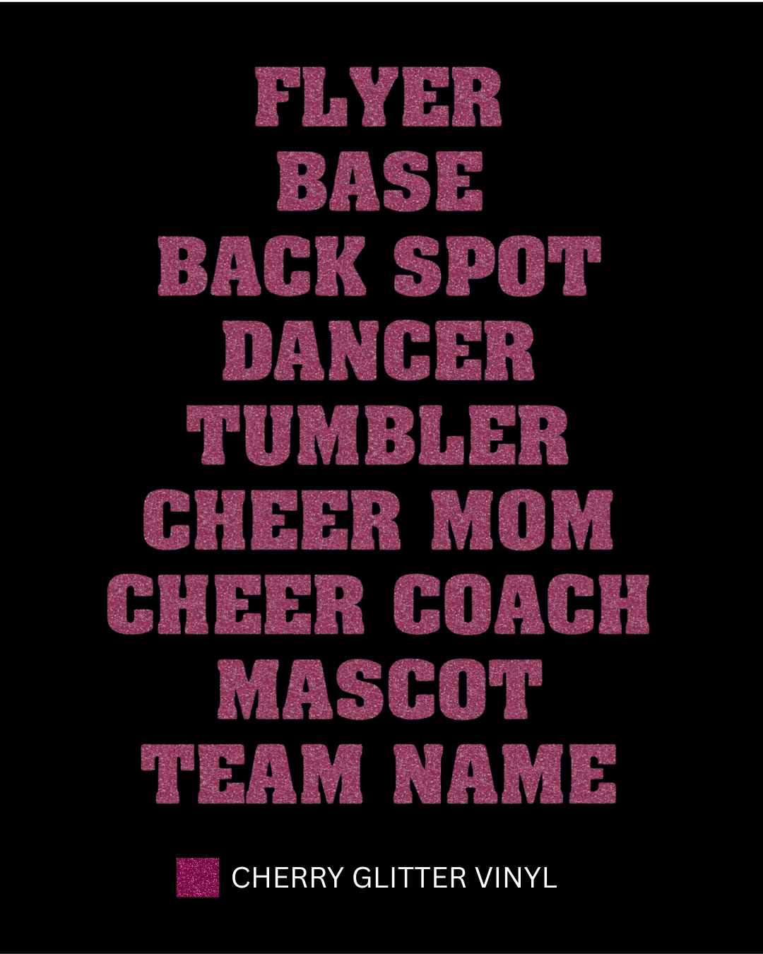 Cherry Glitter Vinyl - Custom Sleeve or Back Add-Ons