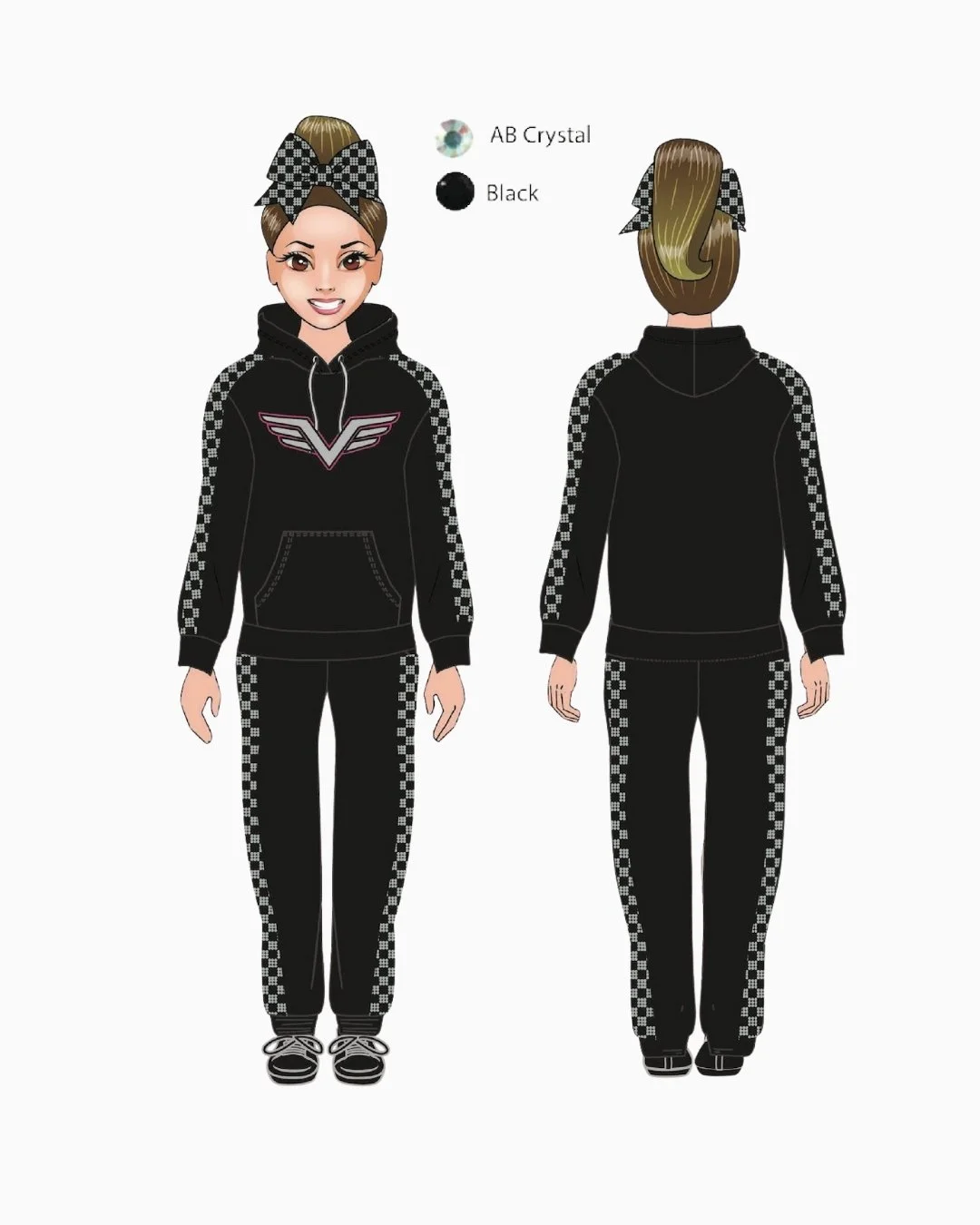 VICTORY  Rhinestone Jogger Set with Full Logo