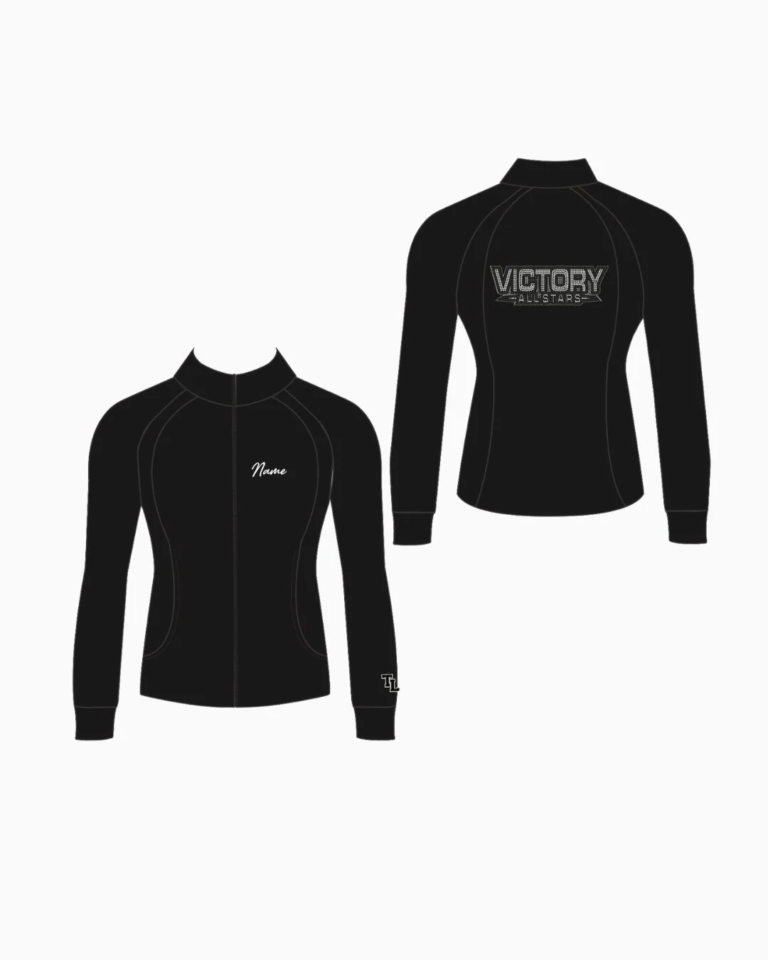 VICTORY TL Lycra Jacket – Front Print + Rhinestone Back