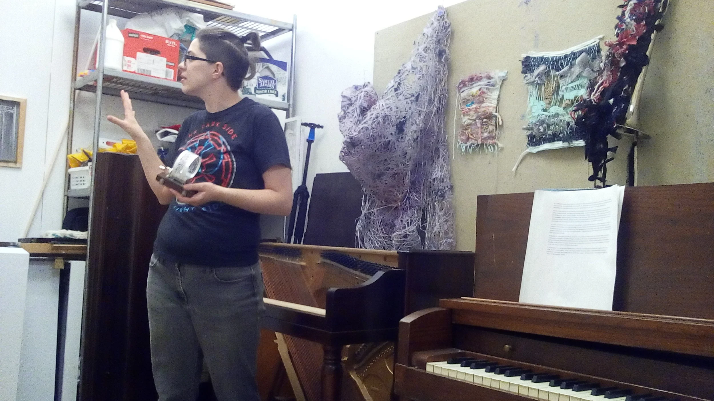  Image of Erin King in Her studio.