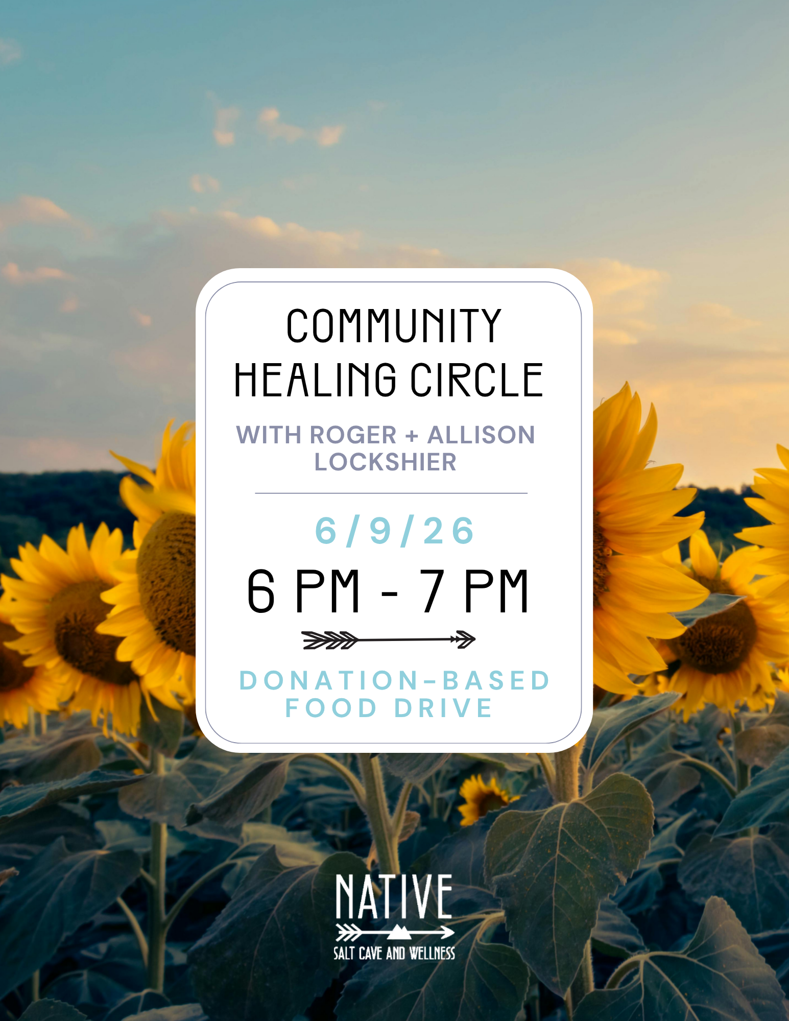 Community Healing Circle &amp; Food Drive with Roger + Allison Lockshier