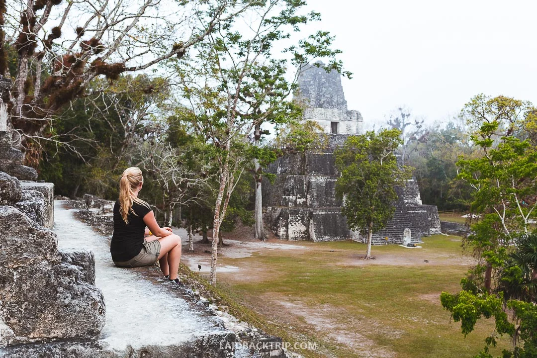 You can climb some of the temples using a wooden staircase.