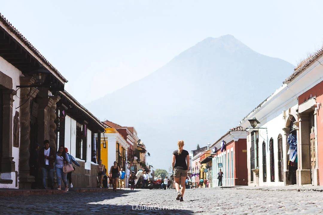 Walking around the town is a great way how to explore Antigua.